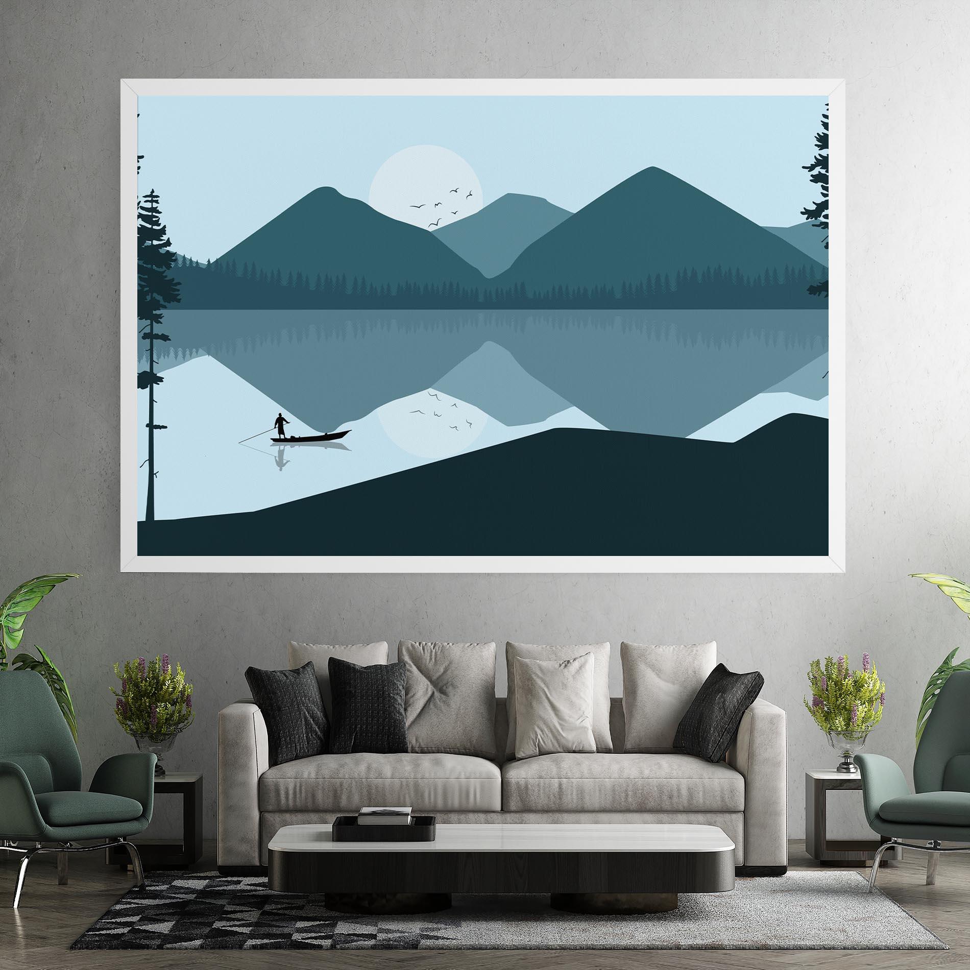 Tablou Canvas Blue Light Lake mockup 7