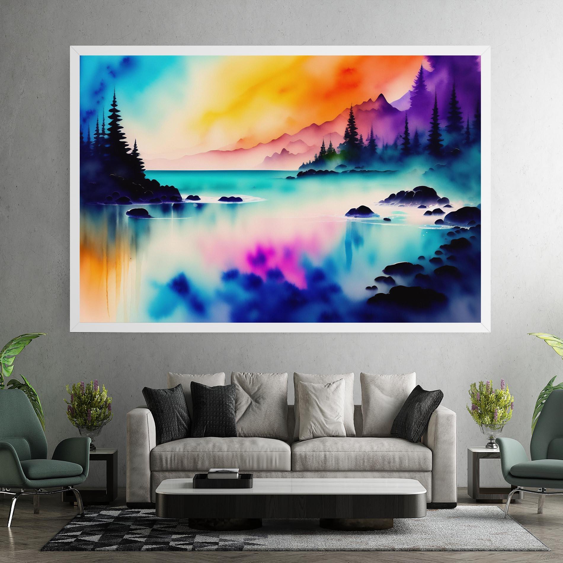 Tablou Canvas Lake Painting mockup 7