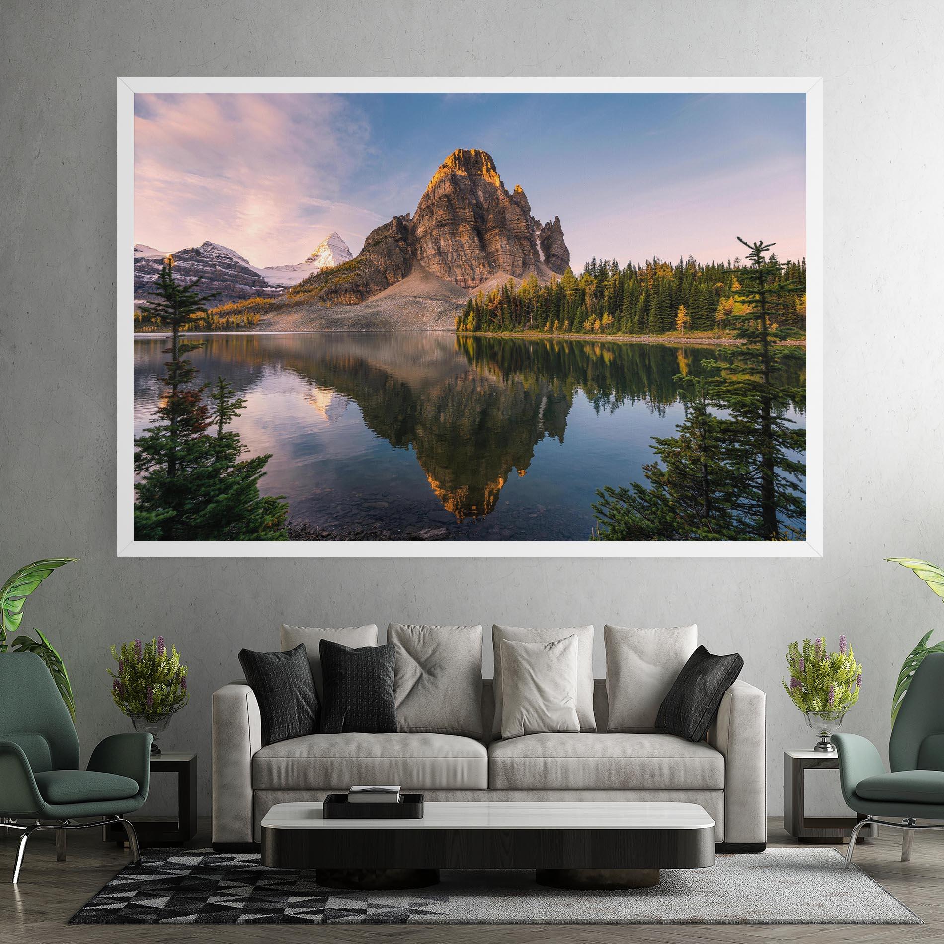 Tablou Canvas Mountain Sunrise Lake mockup 7
