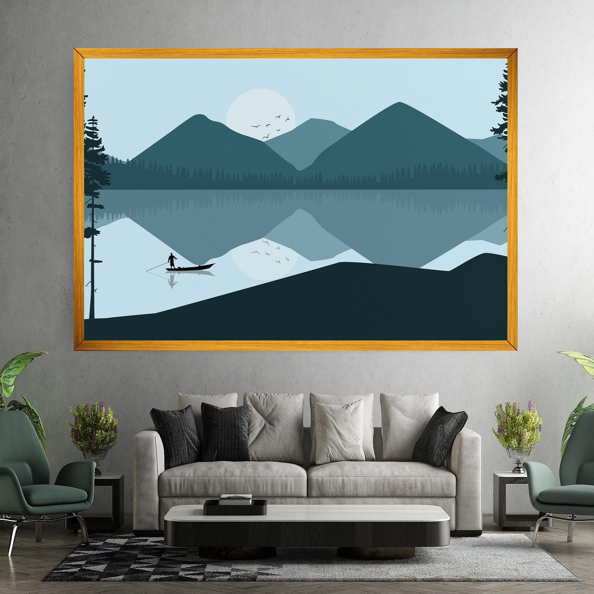 Tablou Canvas Blue Light Lake mockup 7