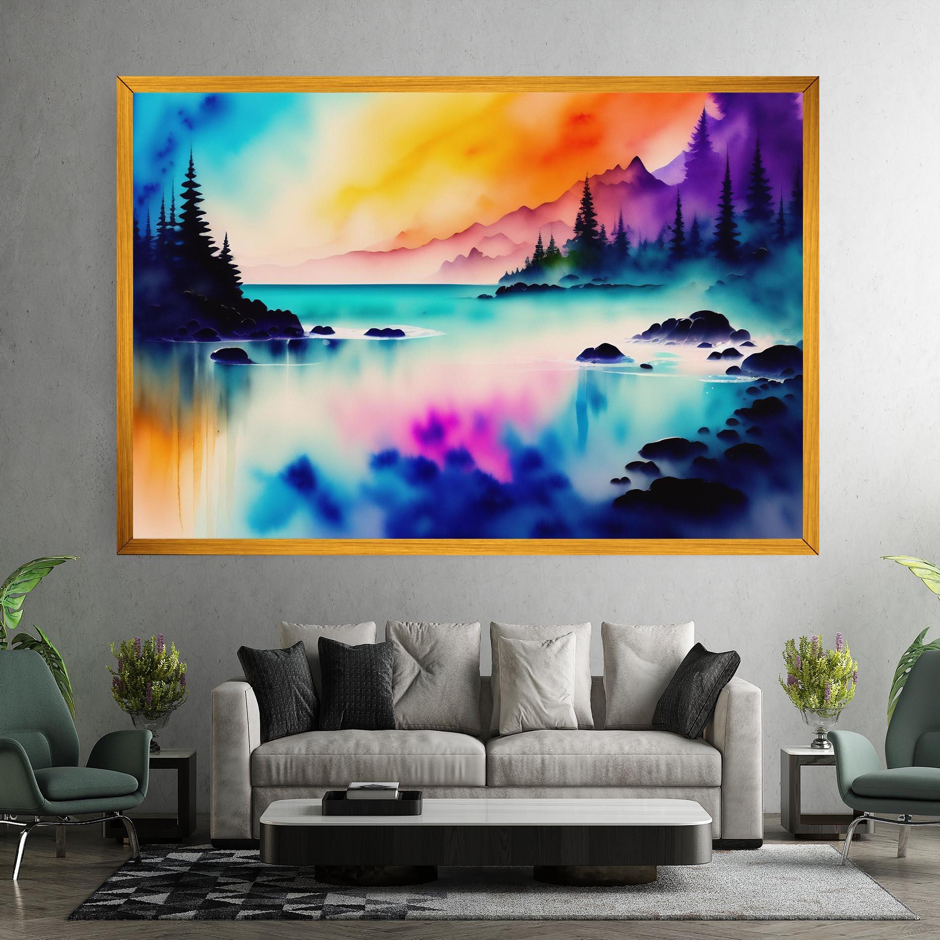 Tablou Canvas Lake Painting mockup 7