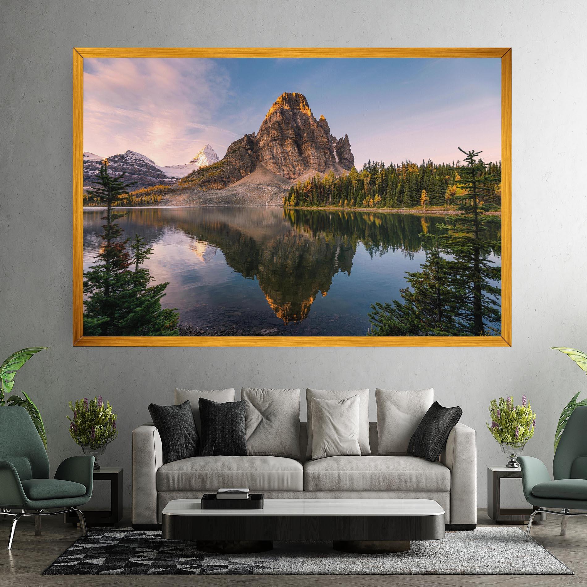 Tablou Canvas Mountain Sunrise Lake mockup 7