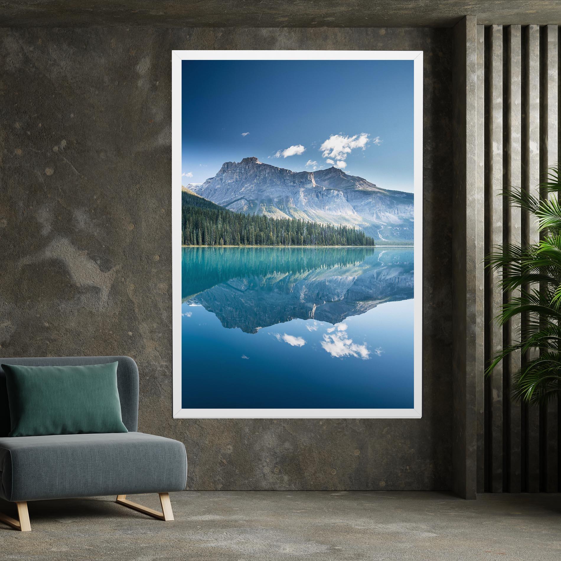 Tablou Canvas Blue Mountain Lake mockup 7