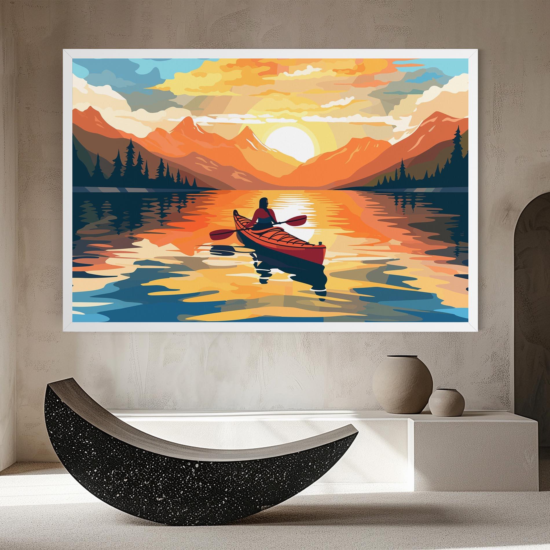 Tablou Canvas Boat Sunset Woman mockup 8
