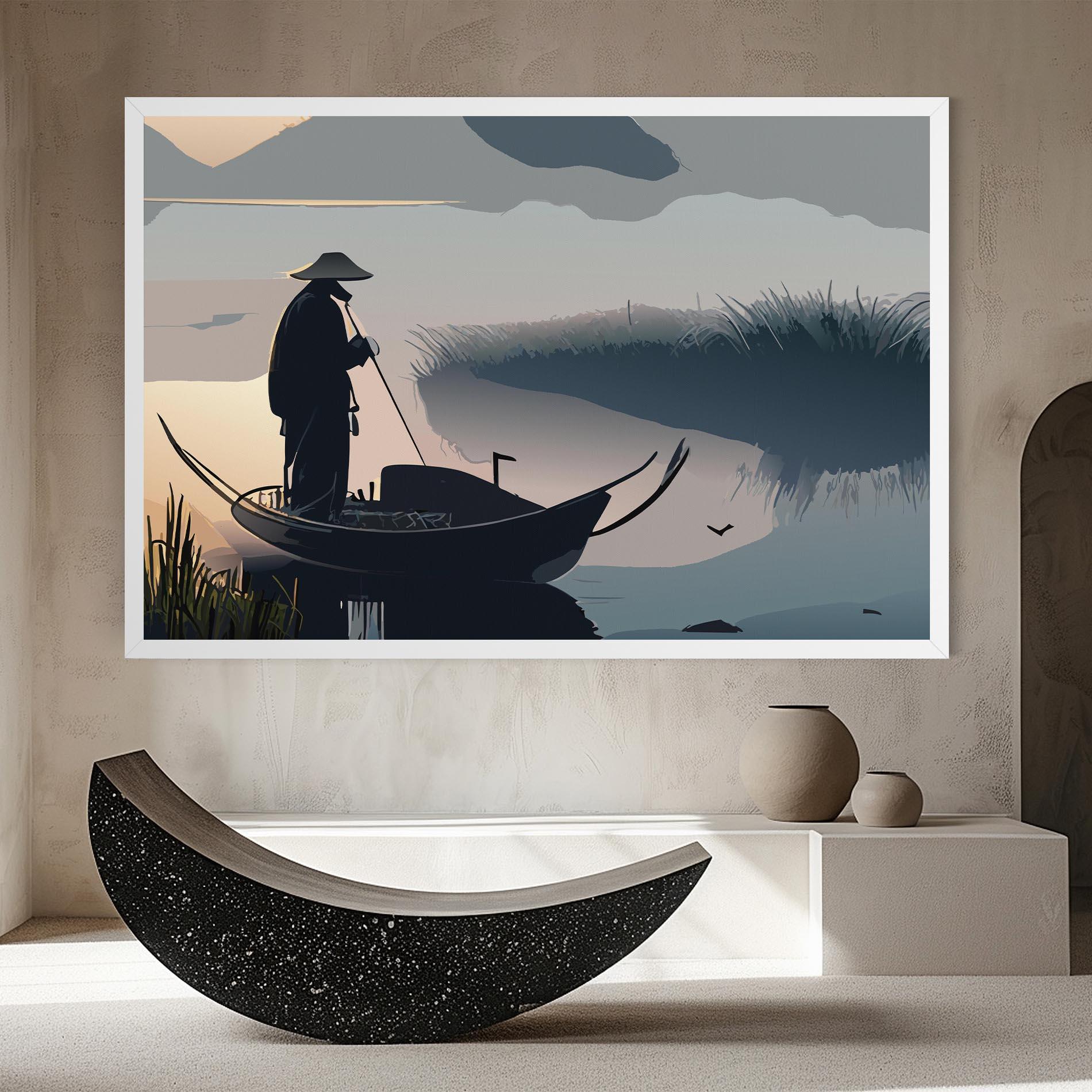 Tablou Canvas Japan Lake Man mockup 8