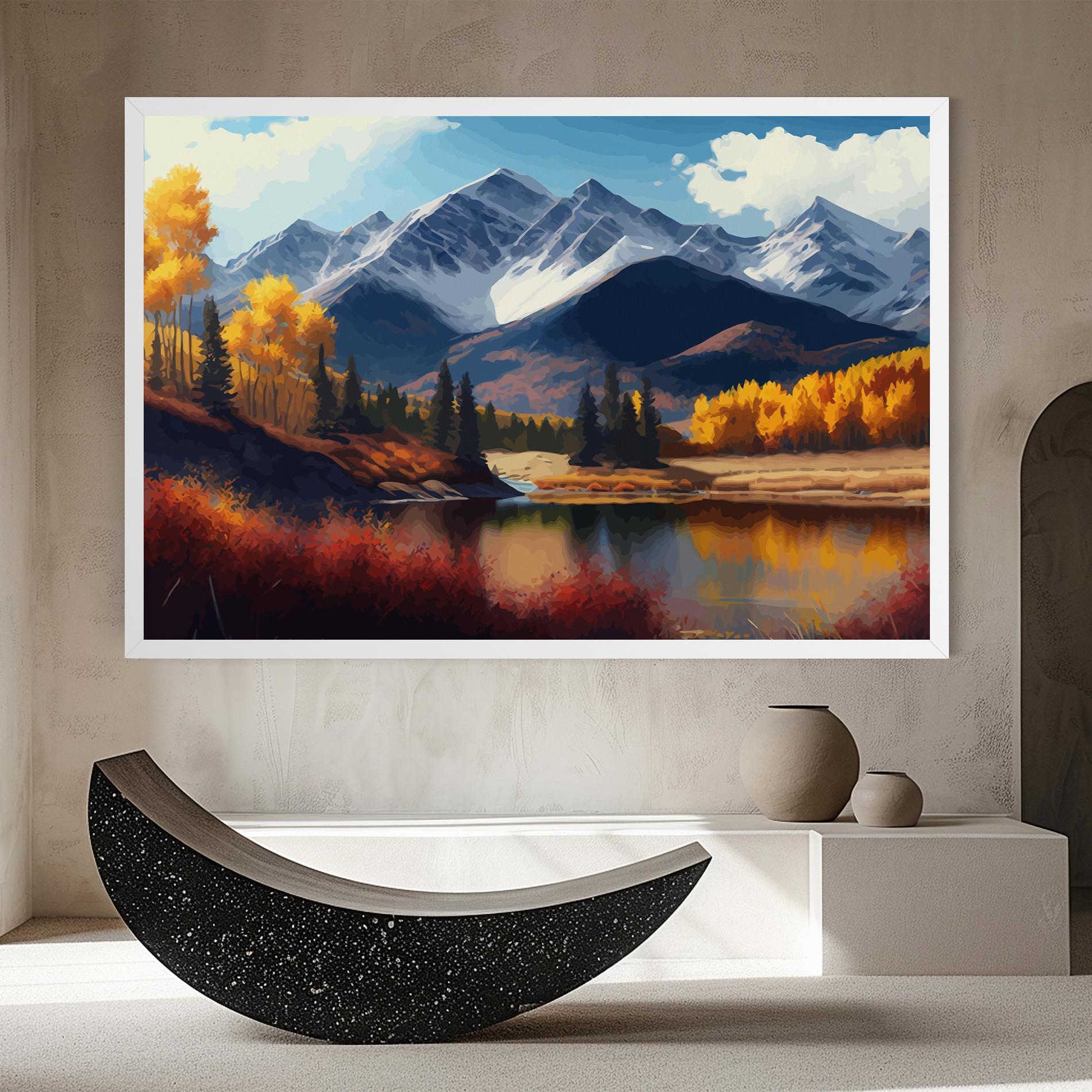 Tablou Canvas Lake Autumn View mockup 8