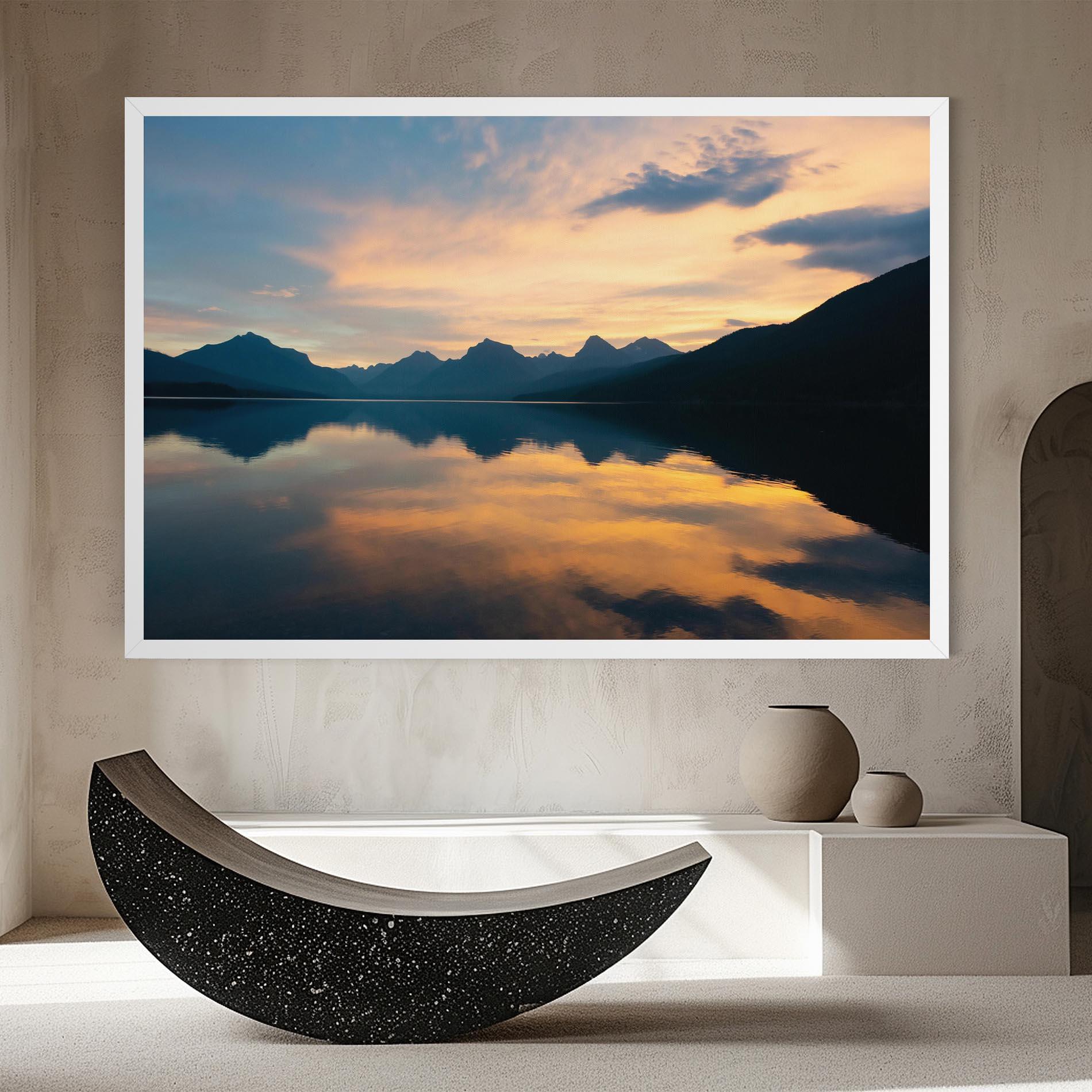 Tablou Canvas Orange Light Lake mockup 8