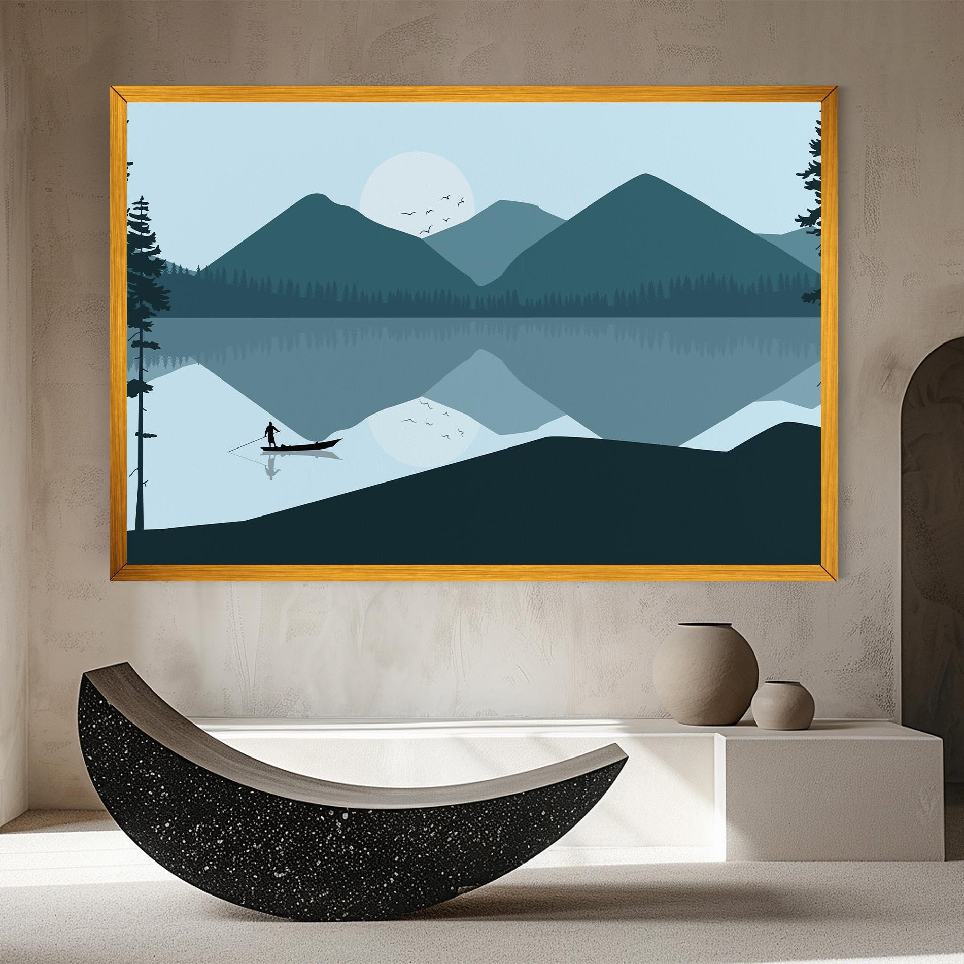 Tablou Canvas Blue Light Lake mockup 8