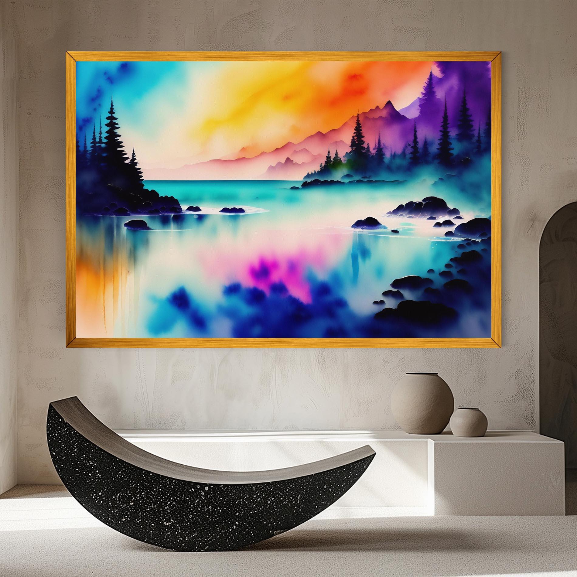 Tablou Canvas Lake Painting mockup 8