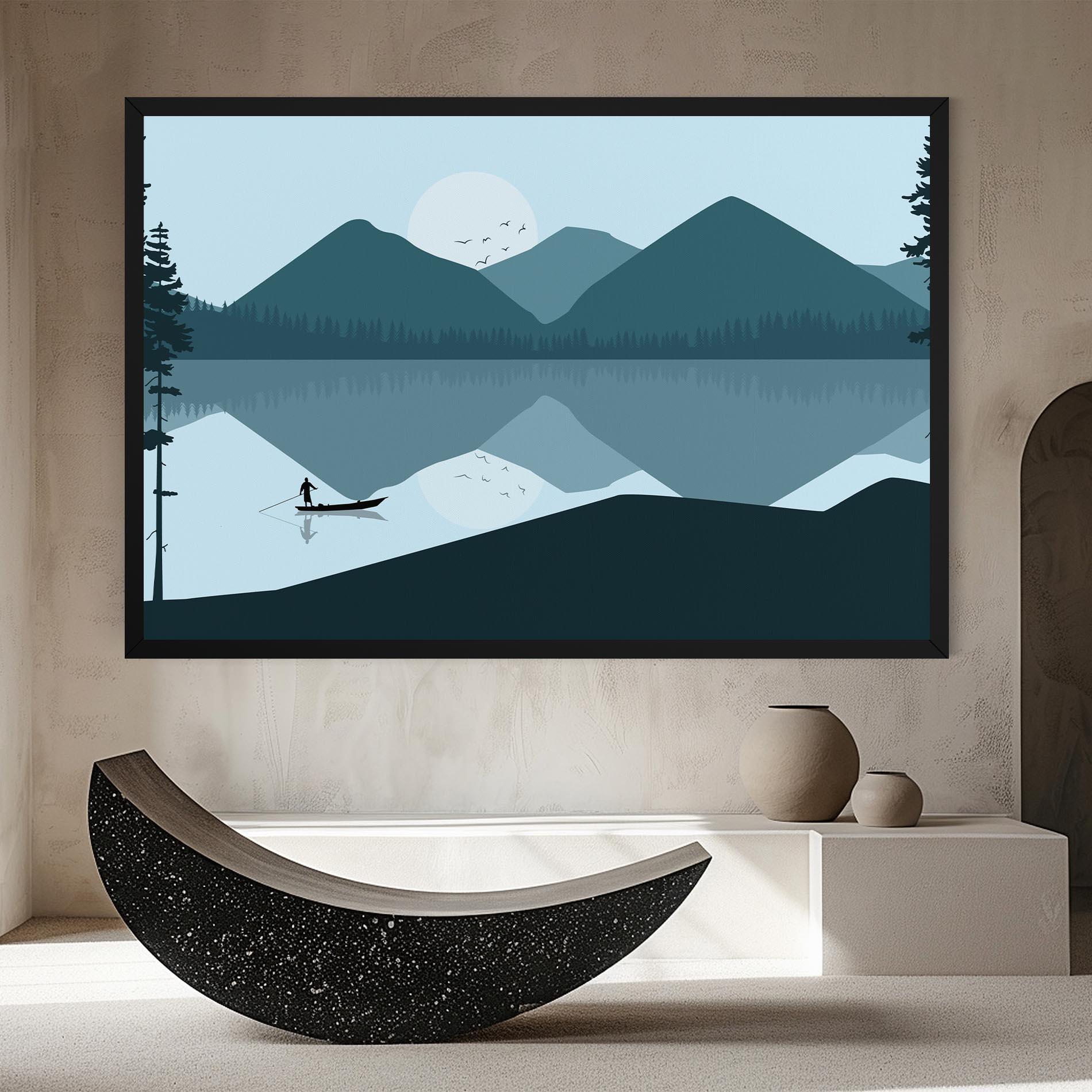 Tablou Canvas Blue Light Lake mockup 8