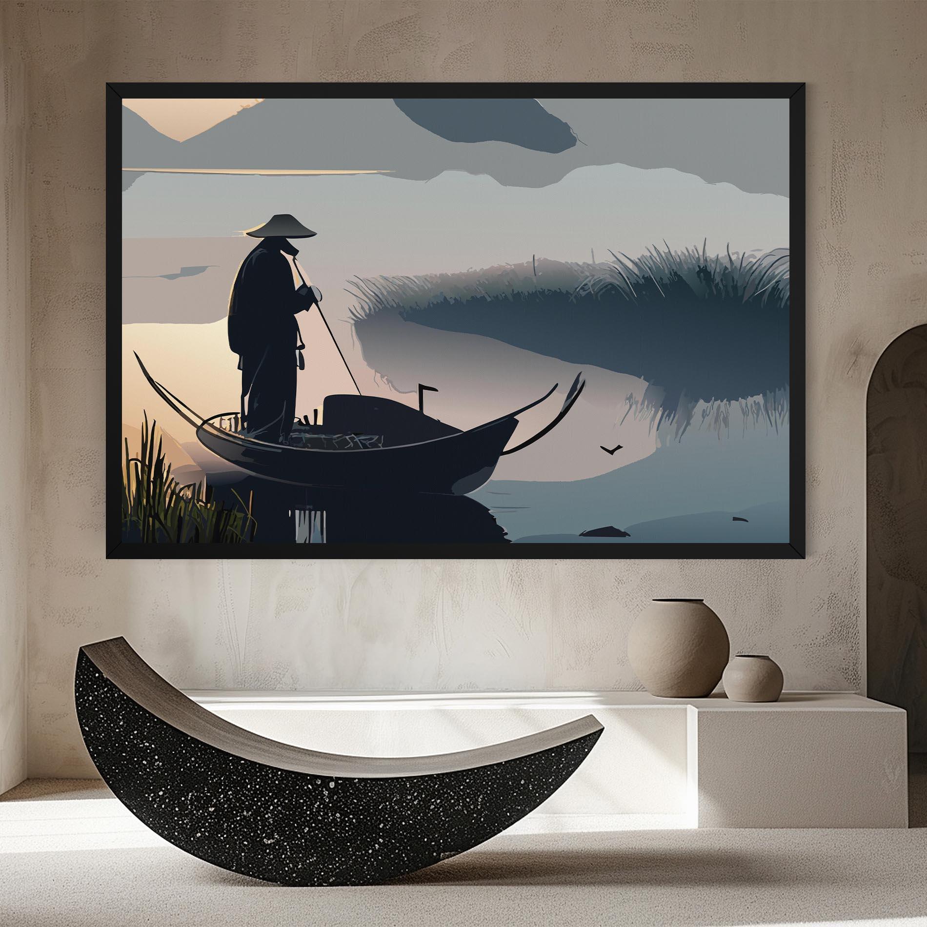 Tablou Canvas Japan Lake Man mockup 8