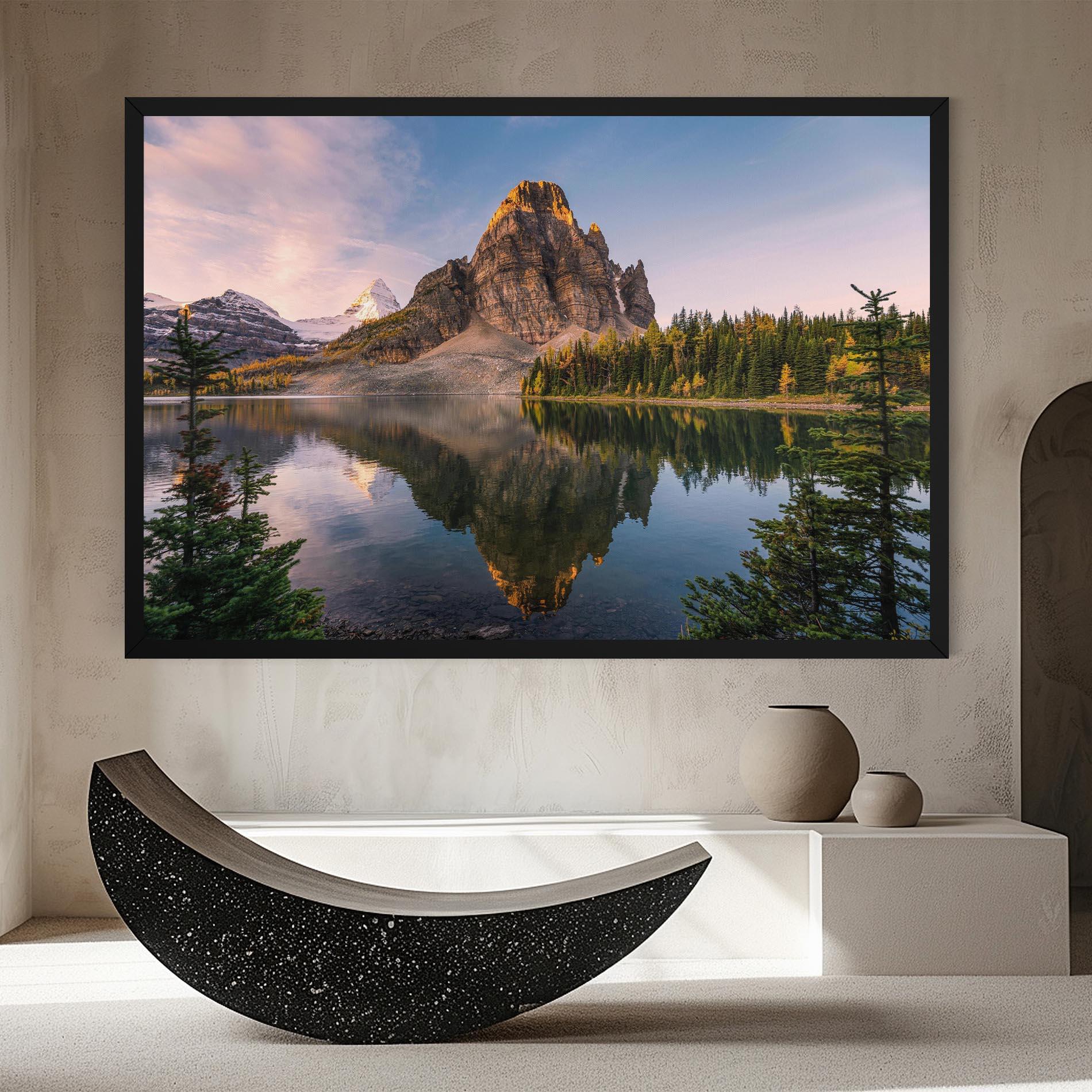 Tablou Canvas Mountain Sunrise Lake mockup 8