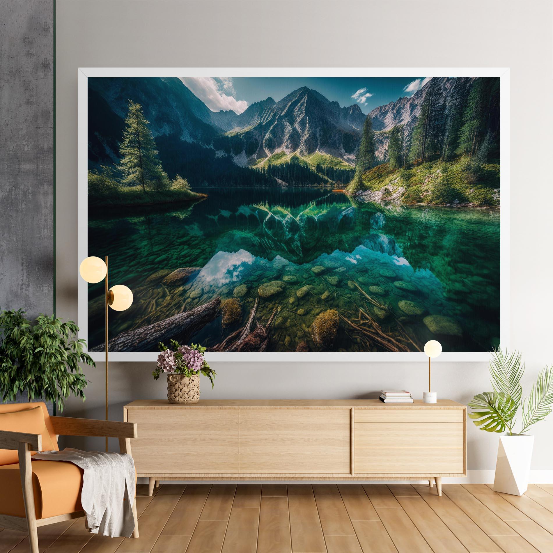 Tablou Canvas Beautiful Lake Mountain mockup 9