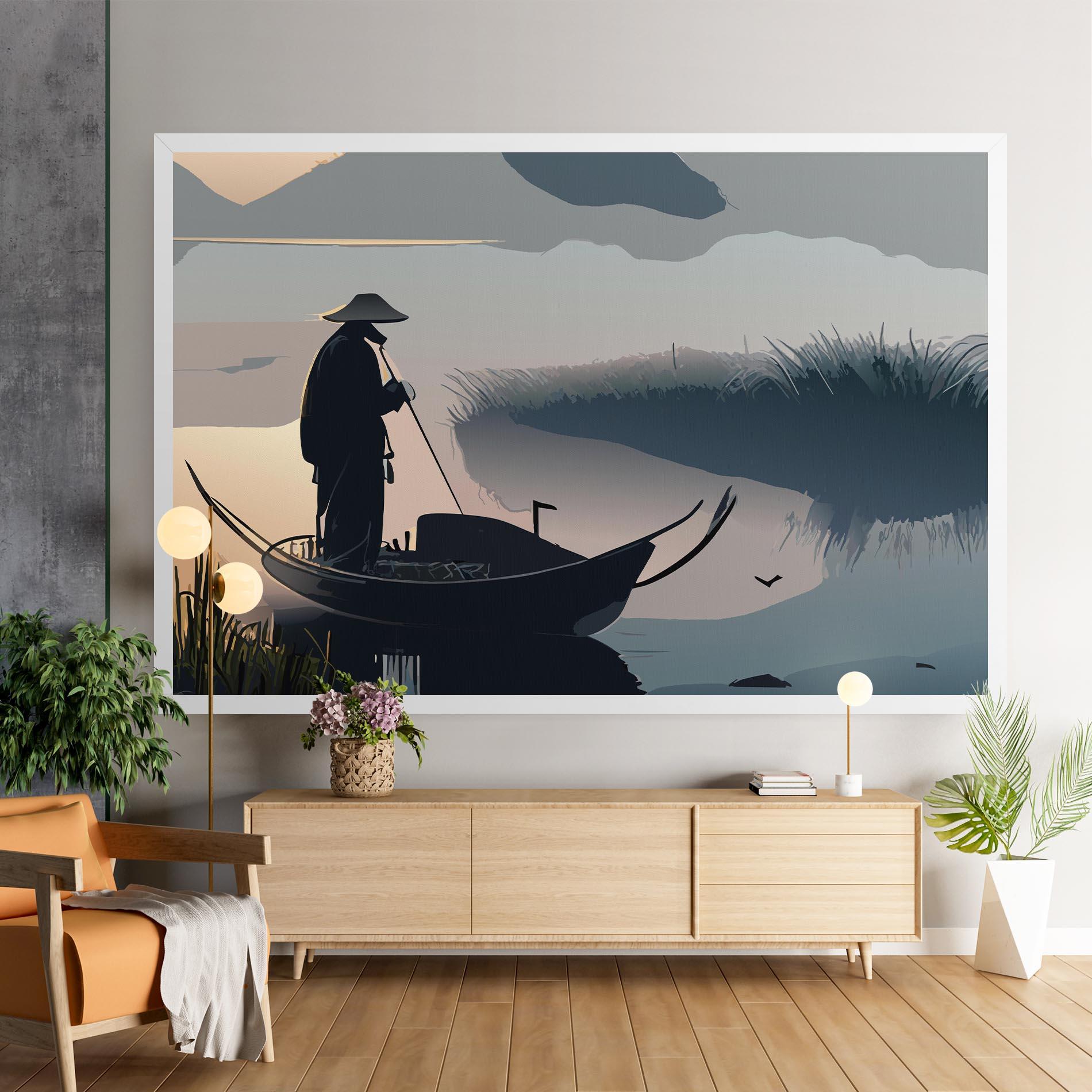 Tablou Canvas Japan Lake Man mockup 9