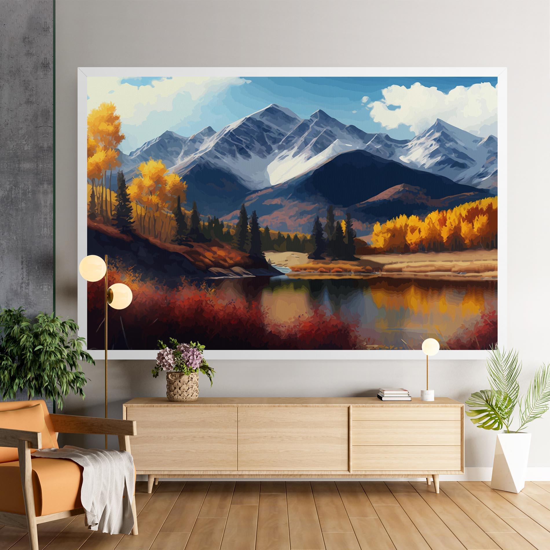 Tablou Canvas Lake Autumn View mockup 9