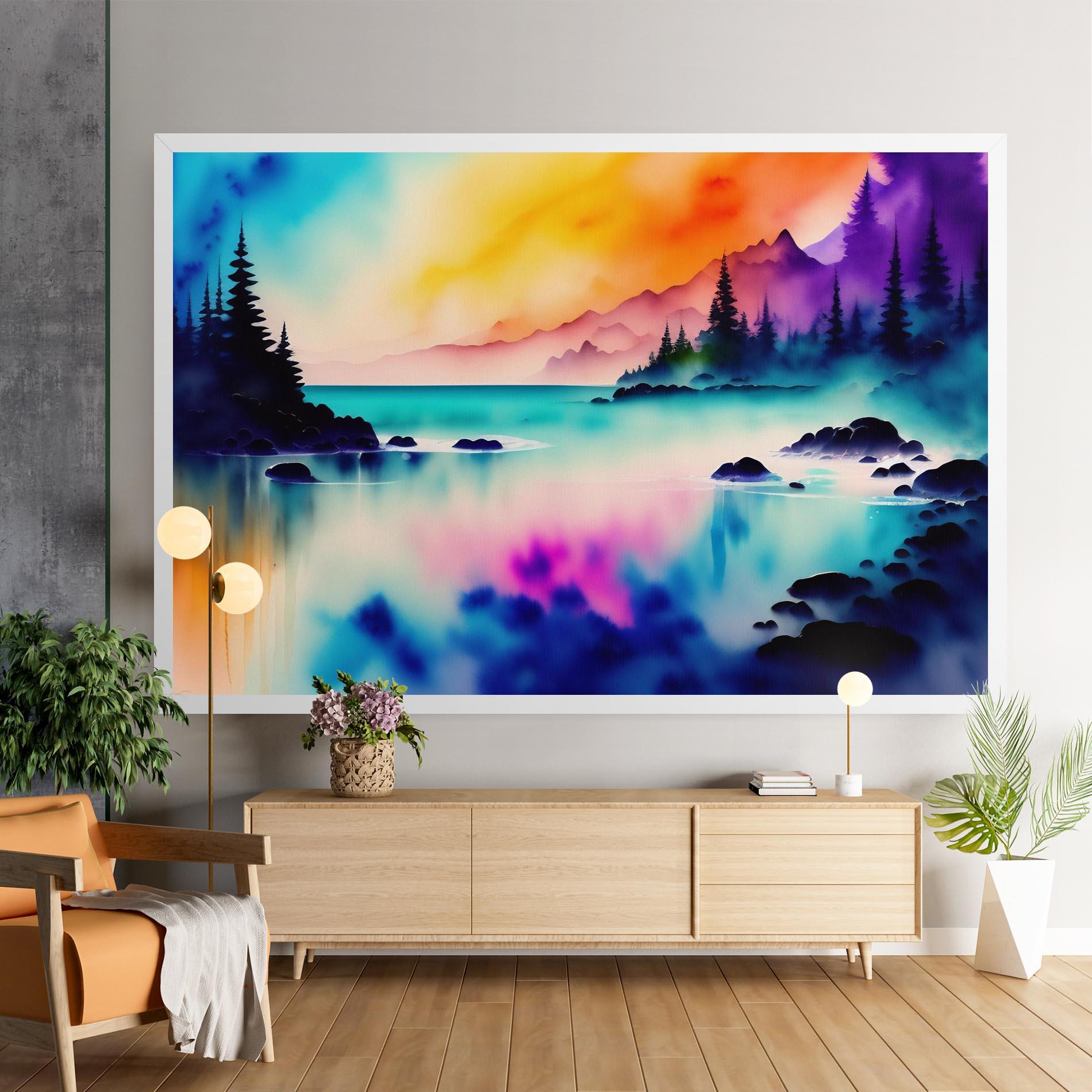 Tablou Canvas Lake Painting mockup 9
