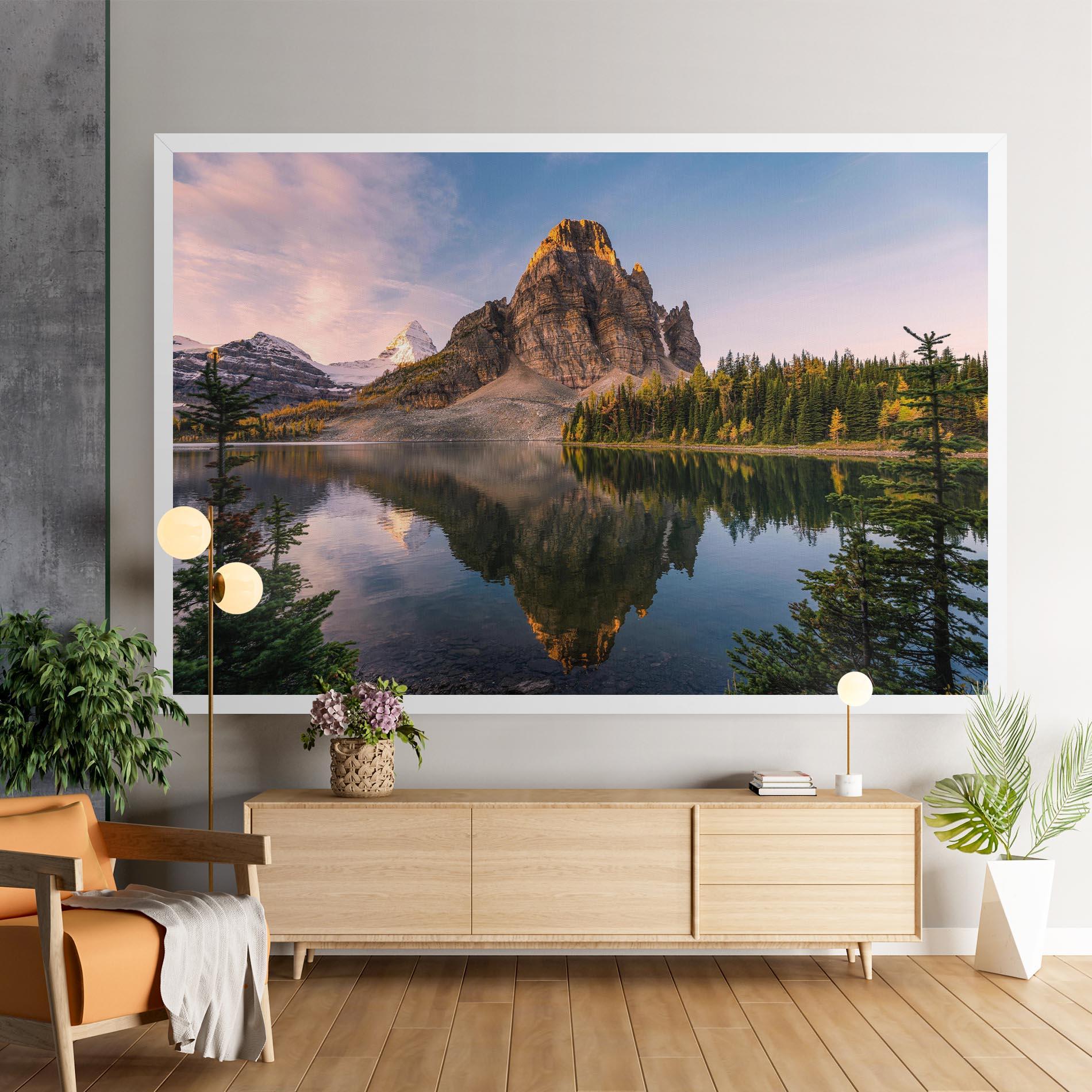 Tablou Canvas Mountain Sunrise Lake mockup 9