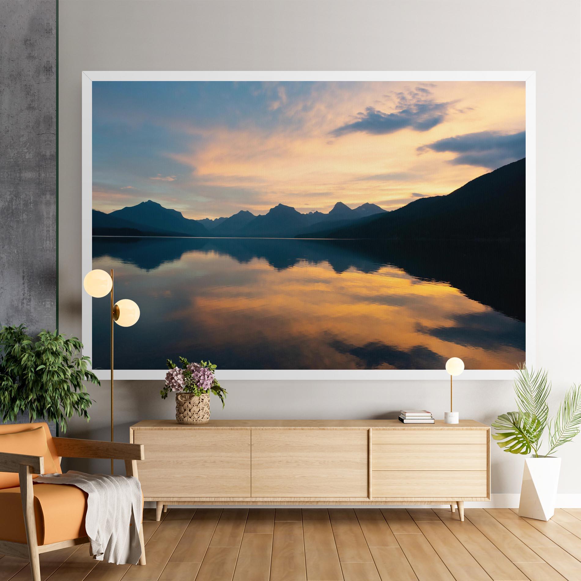 Tablou Canvas Orange Light Lake mockup 9