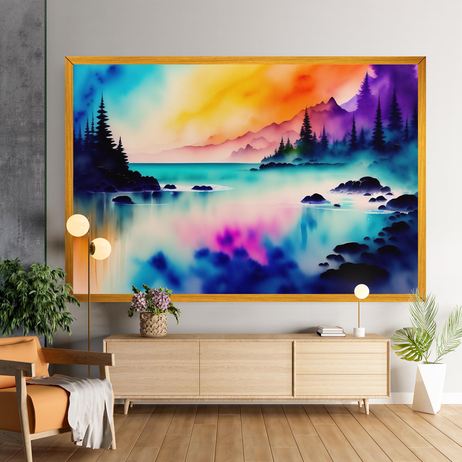 Tablou Canvas Lake Painting mockup 9