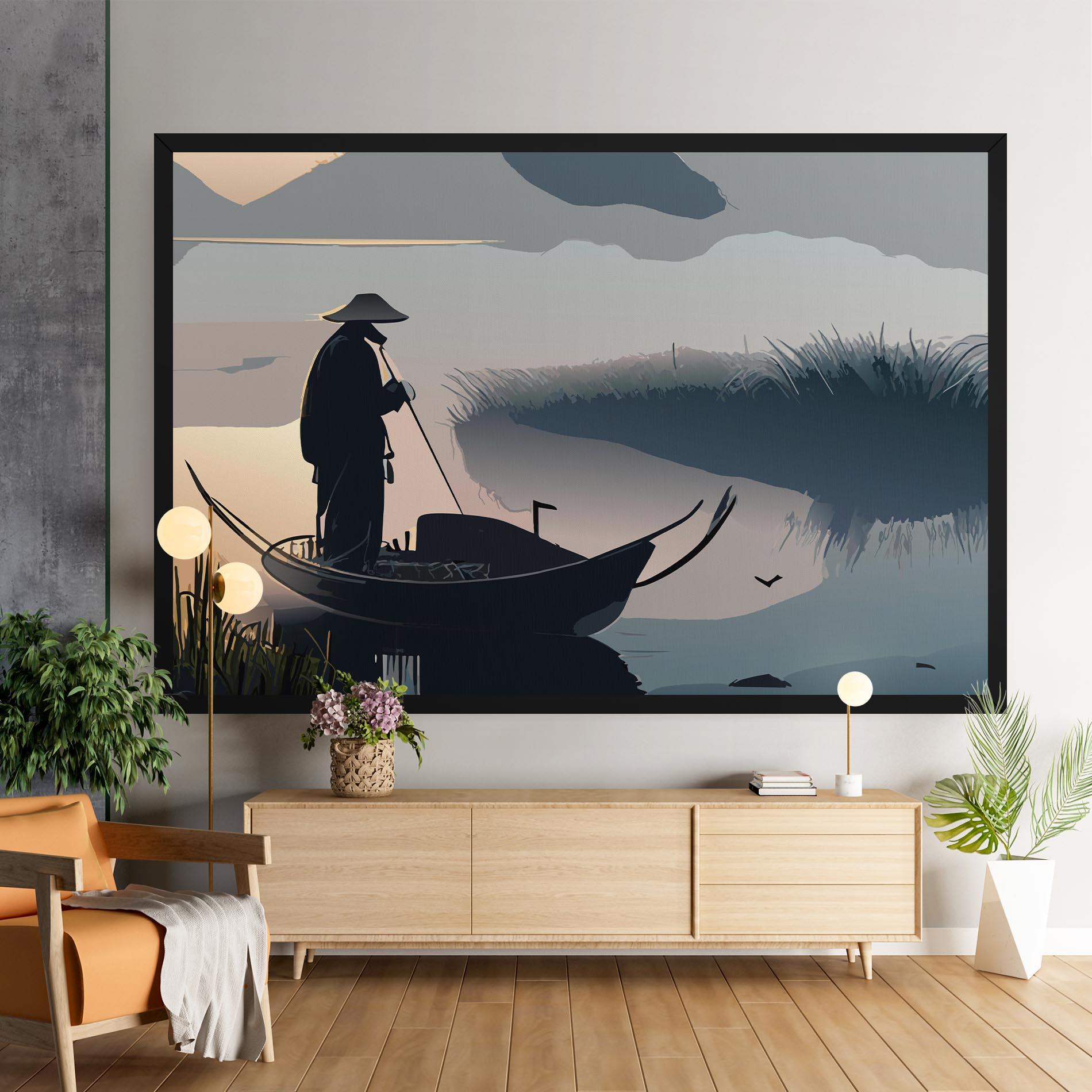 Tablou Canvas Japan Lake Man mockup 9