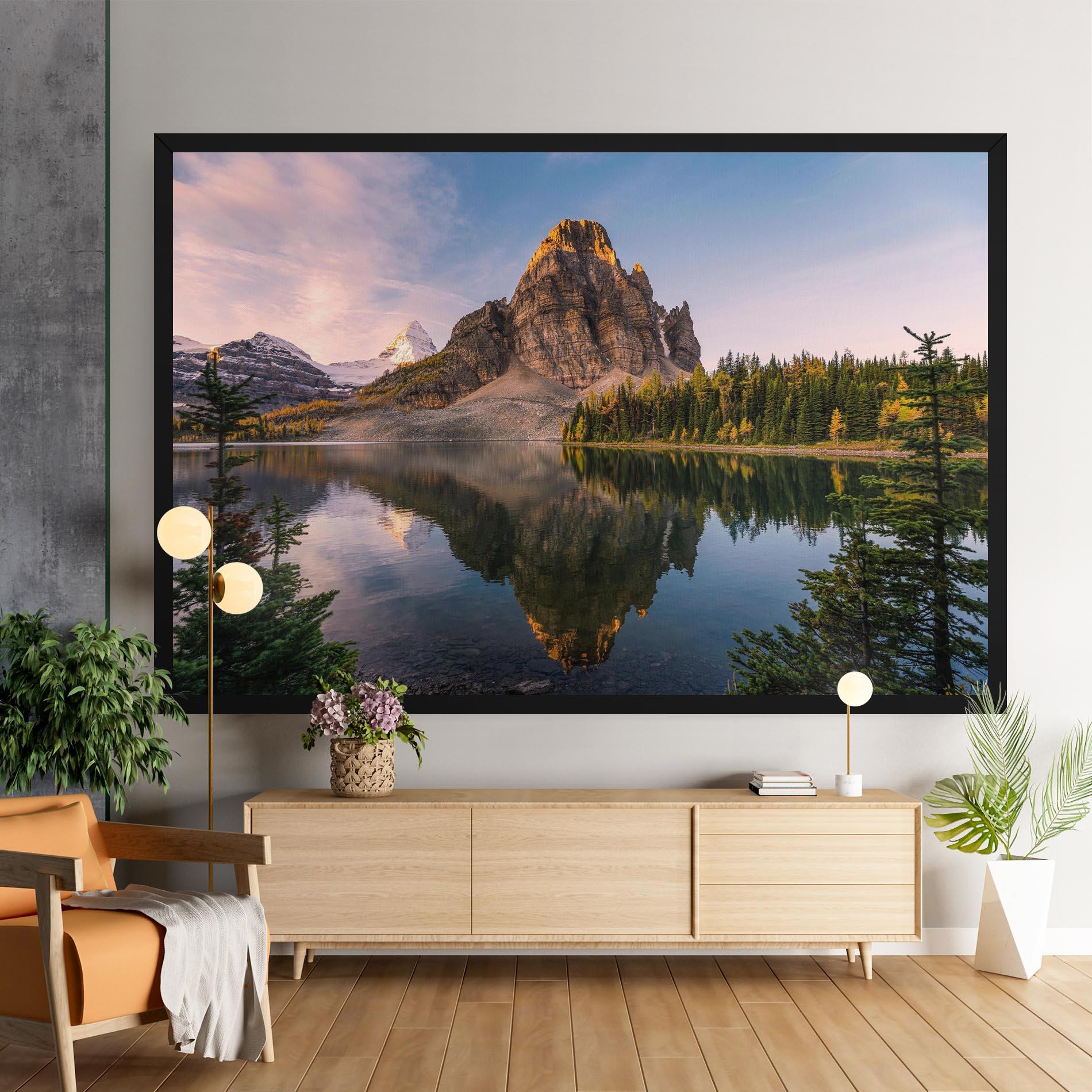 Tablou Canvas Mountain Sunrise Lake mockup 9