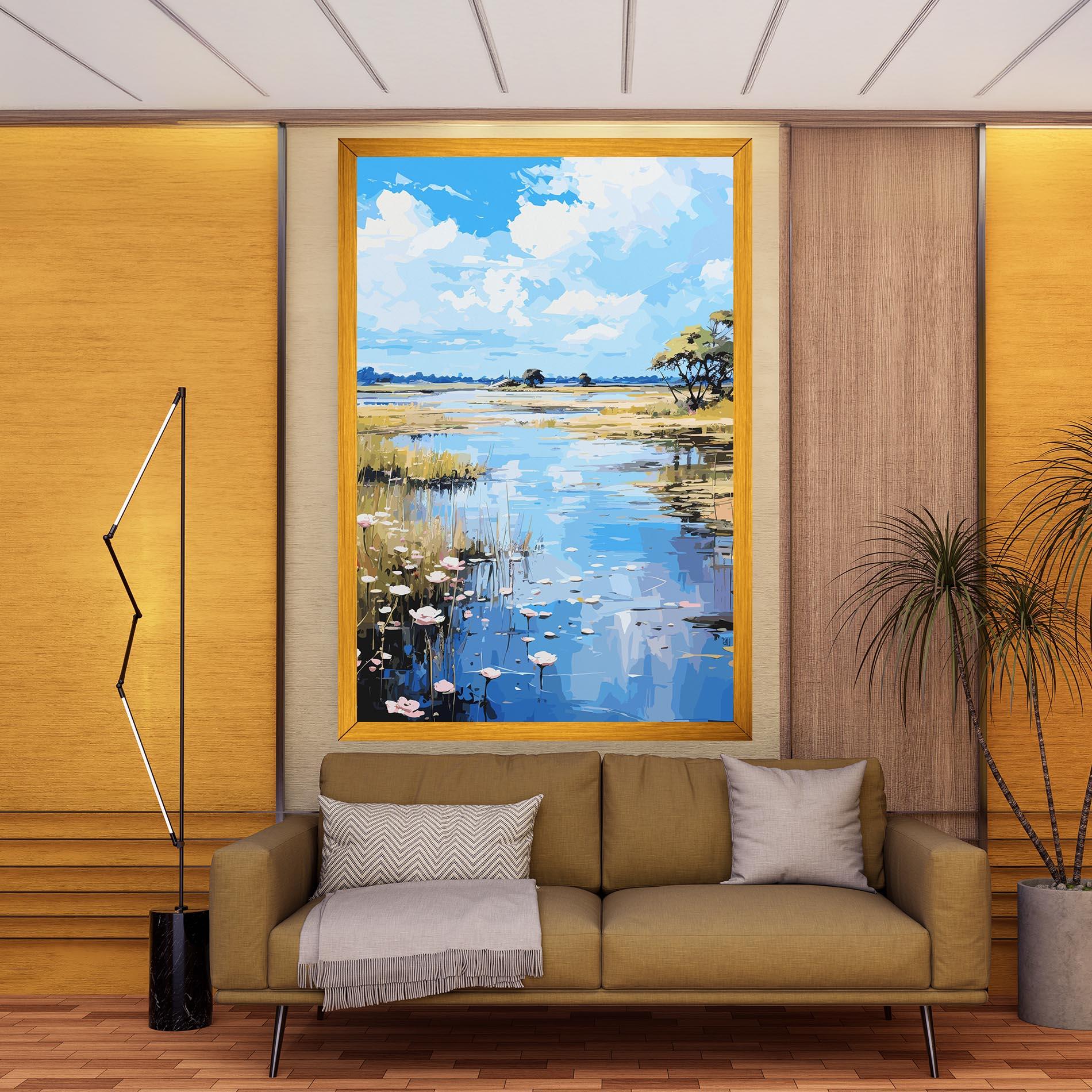 Tablou Canvas Riverside Flowers mockup 9