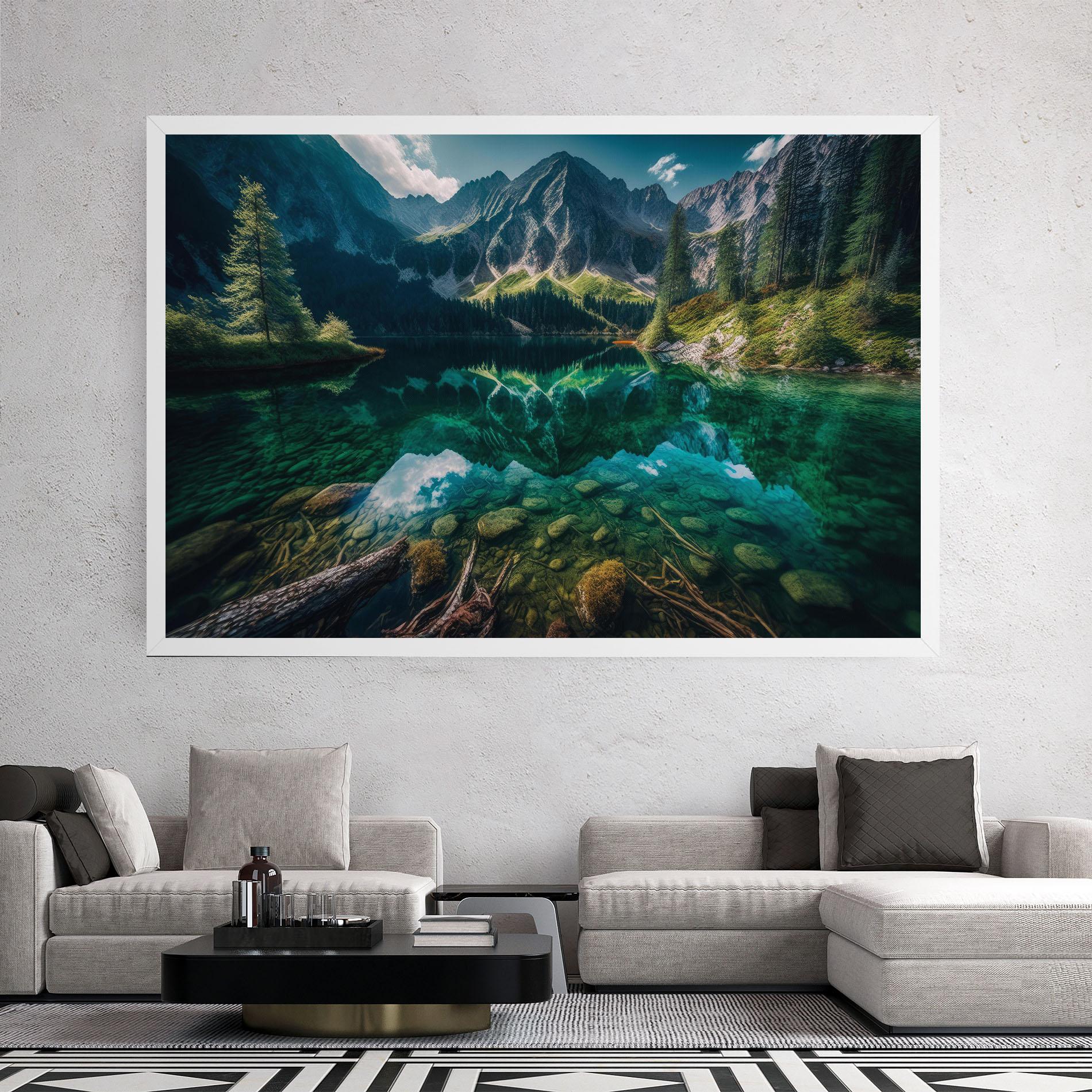 Tablou Canvas Beautiful Lake Mountain mockup 2