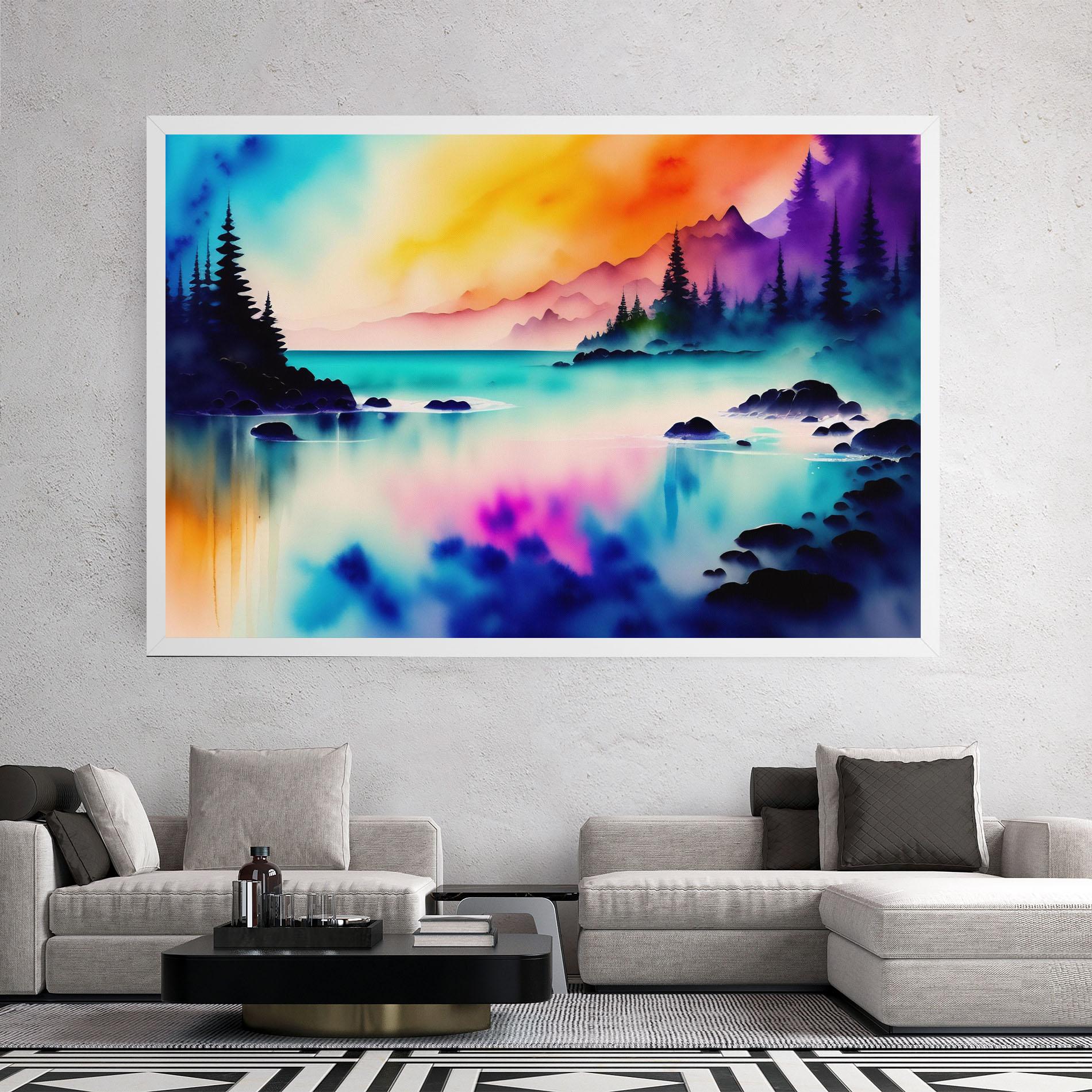 Tablou Canvas Lake Painting mockup 2