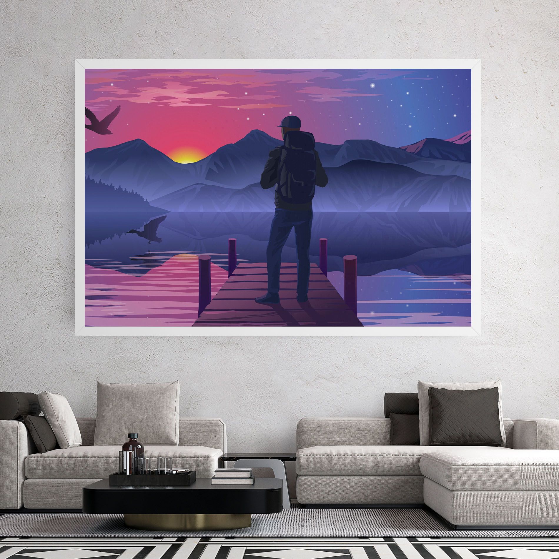 Lake Pink Night mockup 2