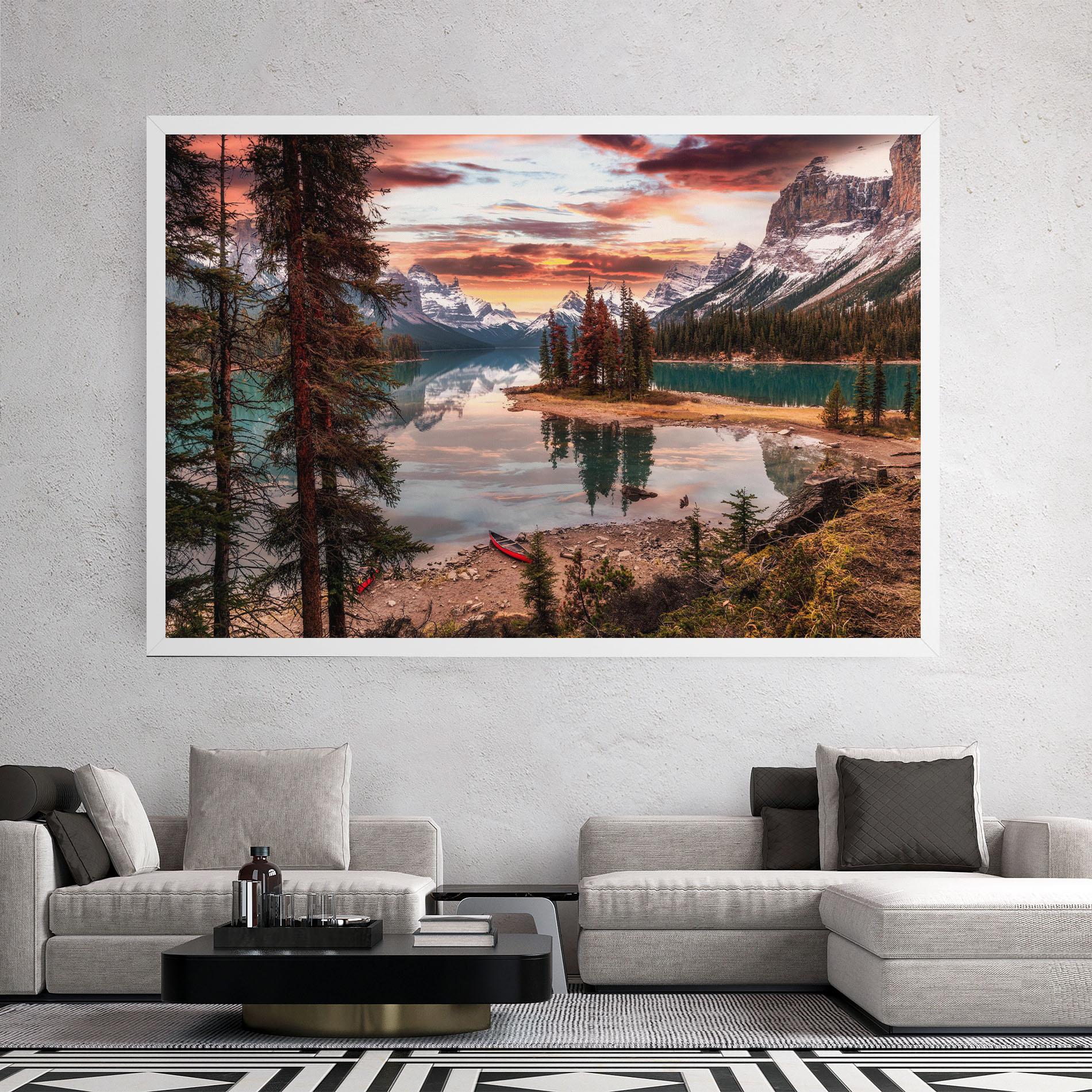 Tablou Canvas Sunset Lake View mockup 2