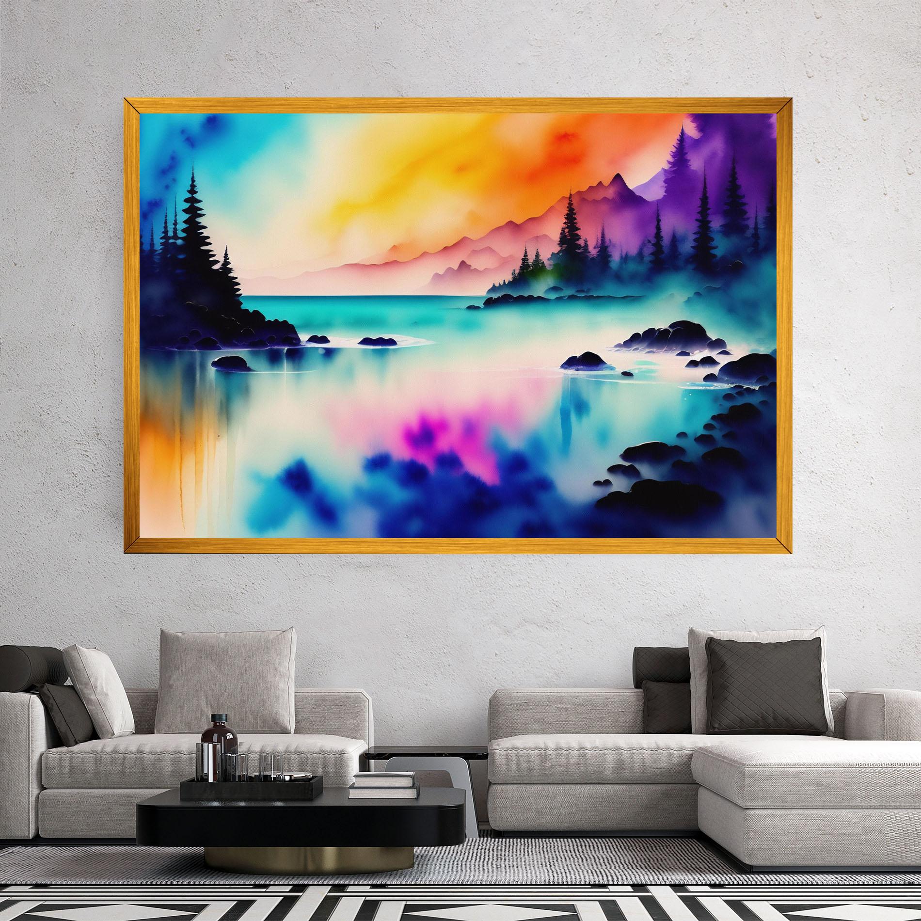 Tablou Canvas Lake Painting mockup 2