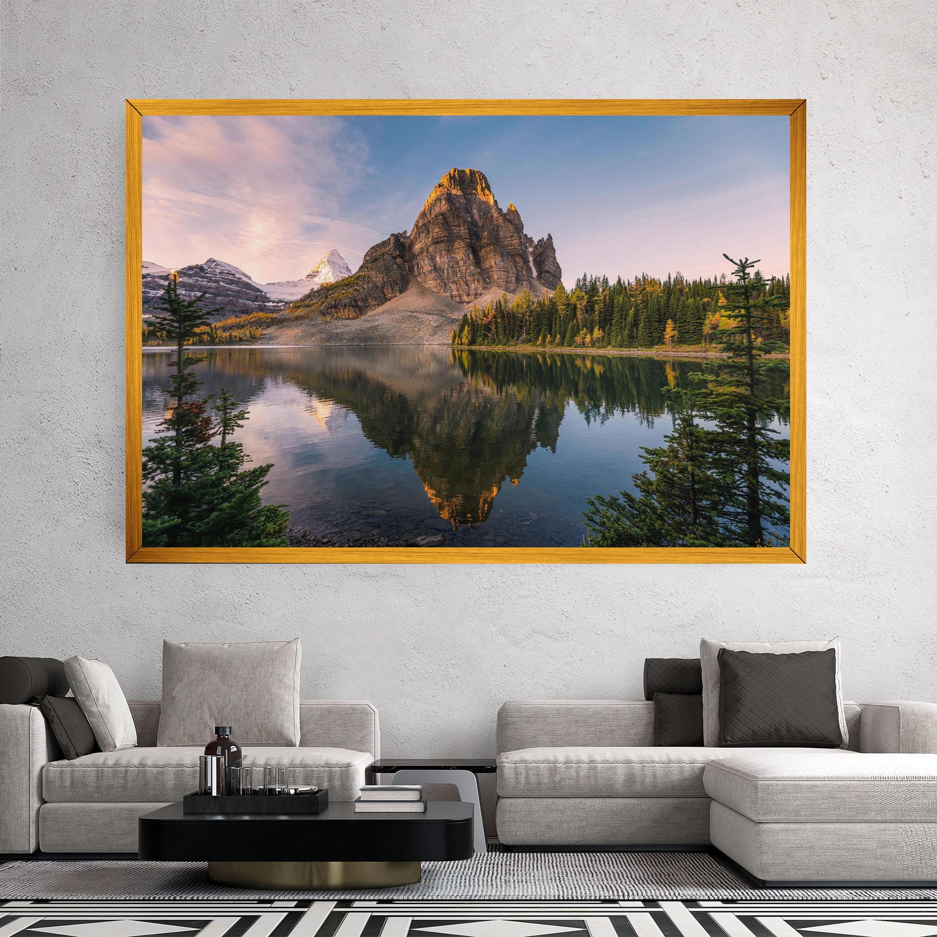 Tablou Canvas Mountain Sunrise Lake mockup 2