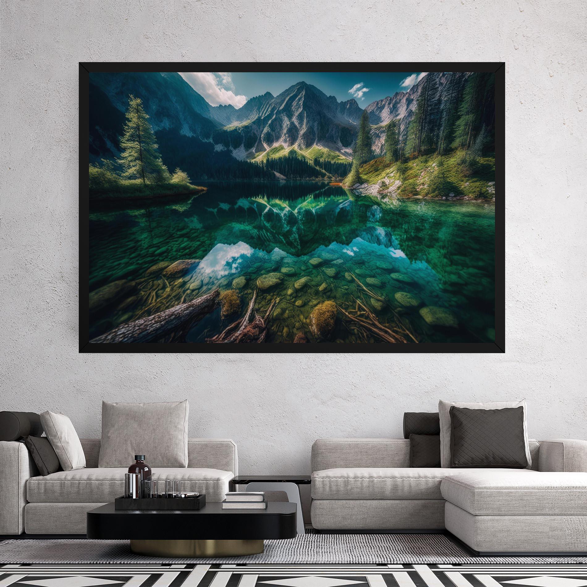 Tablou Canvas Beautiful Lake Mountain mockup 2