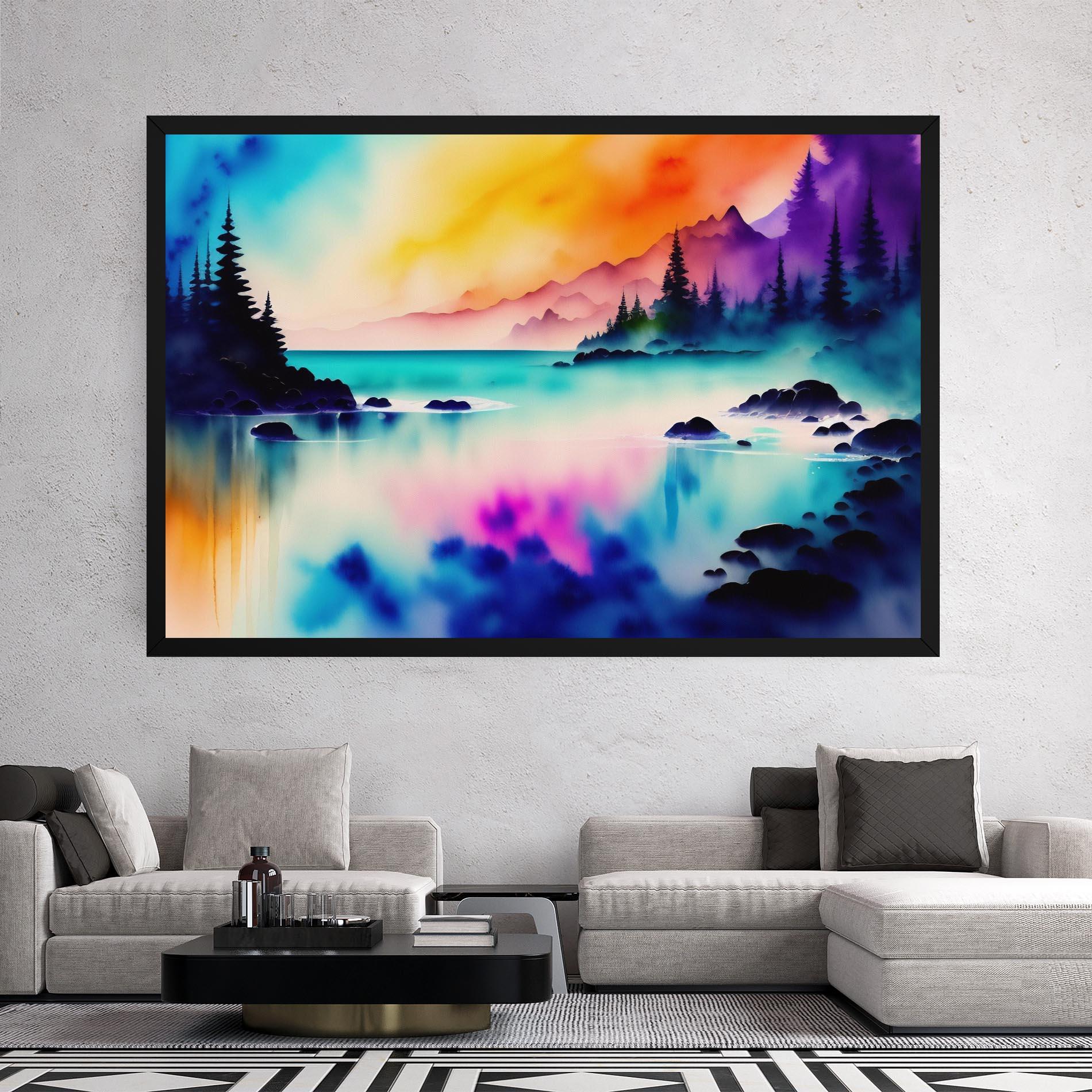 Tablou Canvas Lake Painting mockup 2