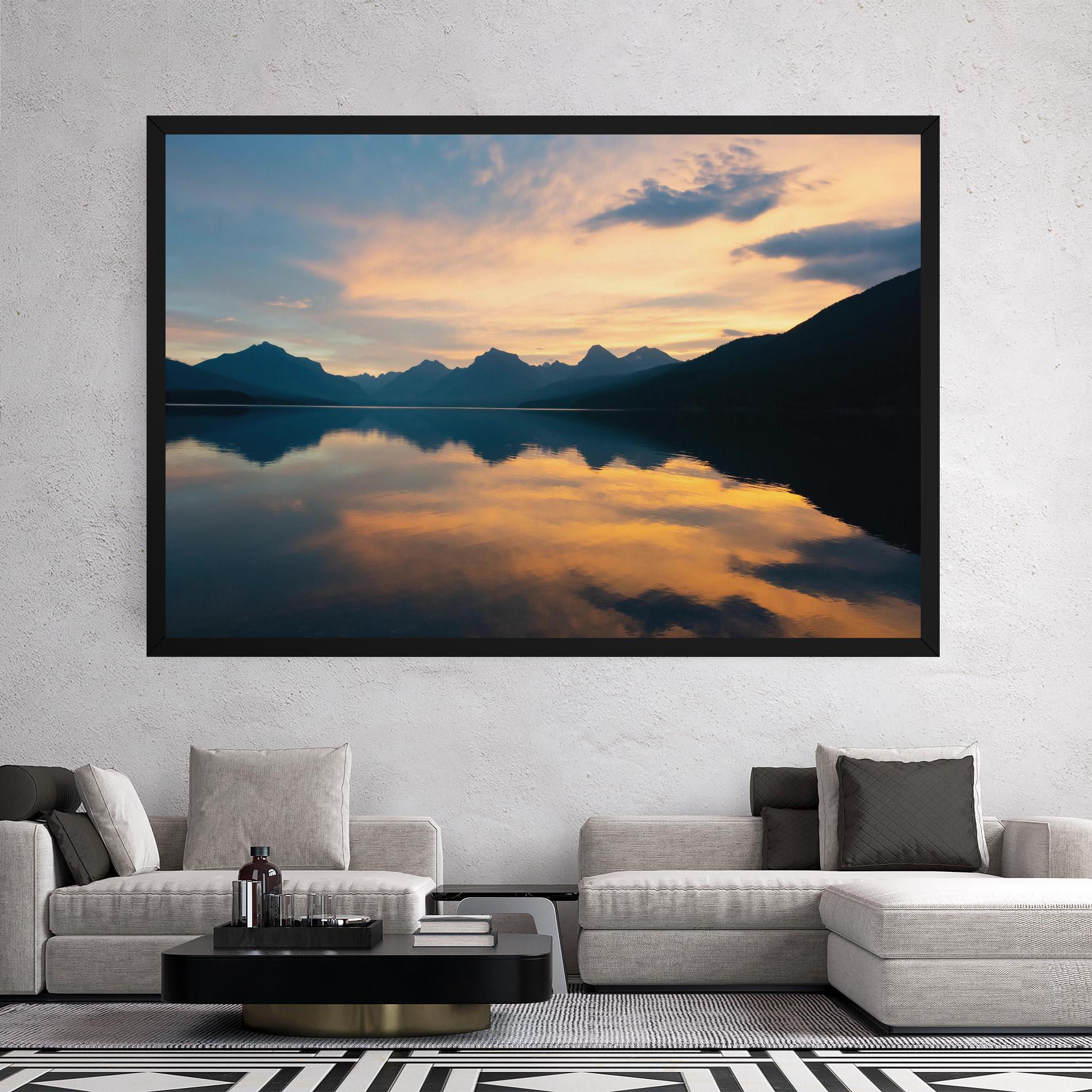 Tablou Canvas Orange Light Lake mockup 2