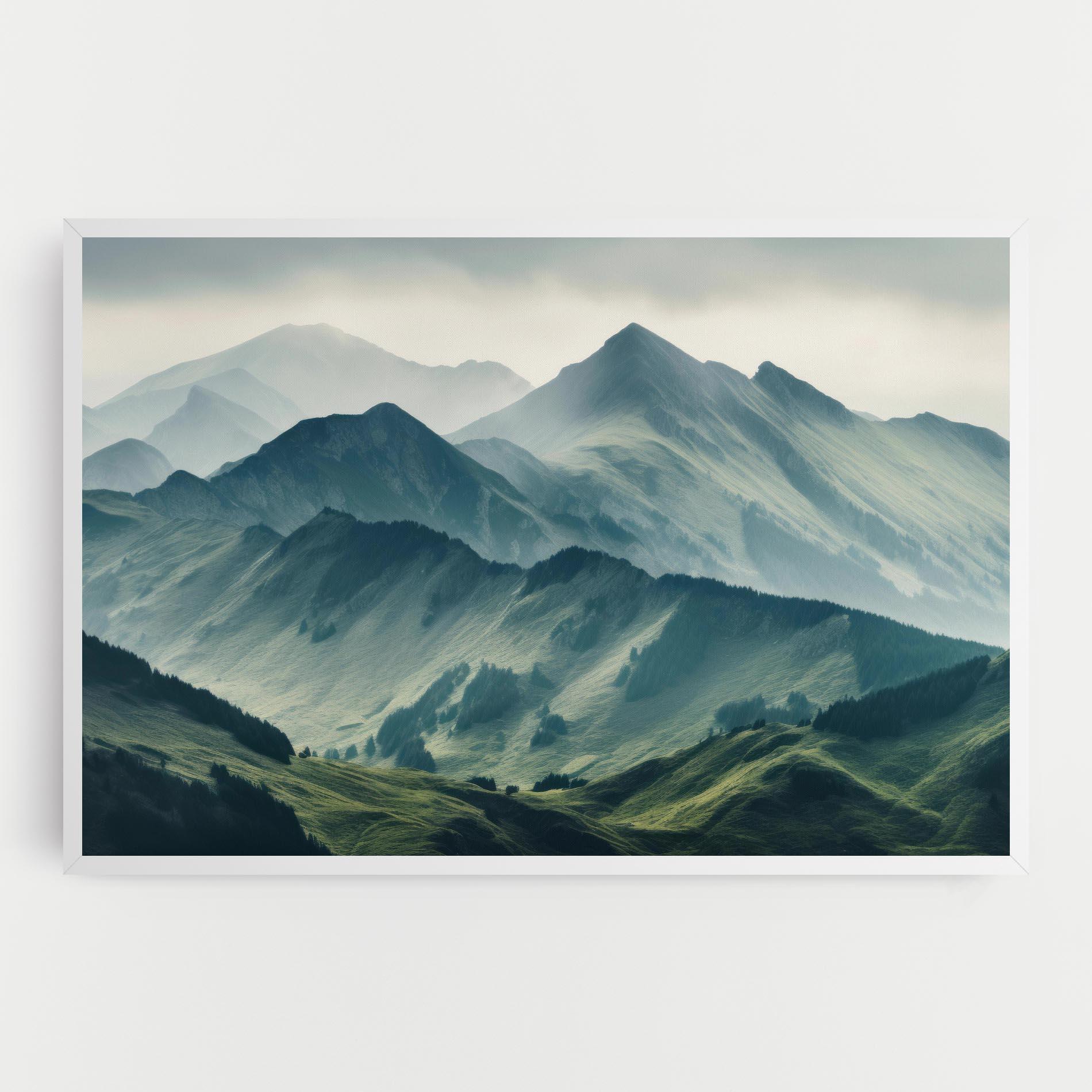 Tablou Canvas Amazing Foggy Mountain mockup 0