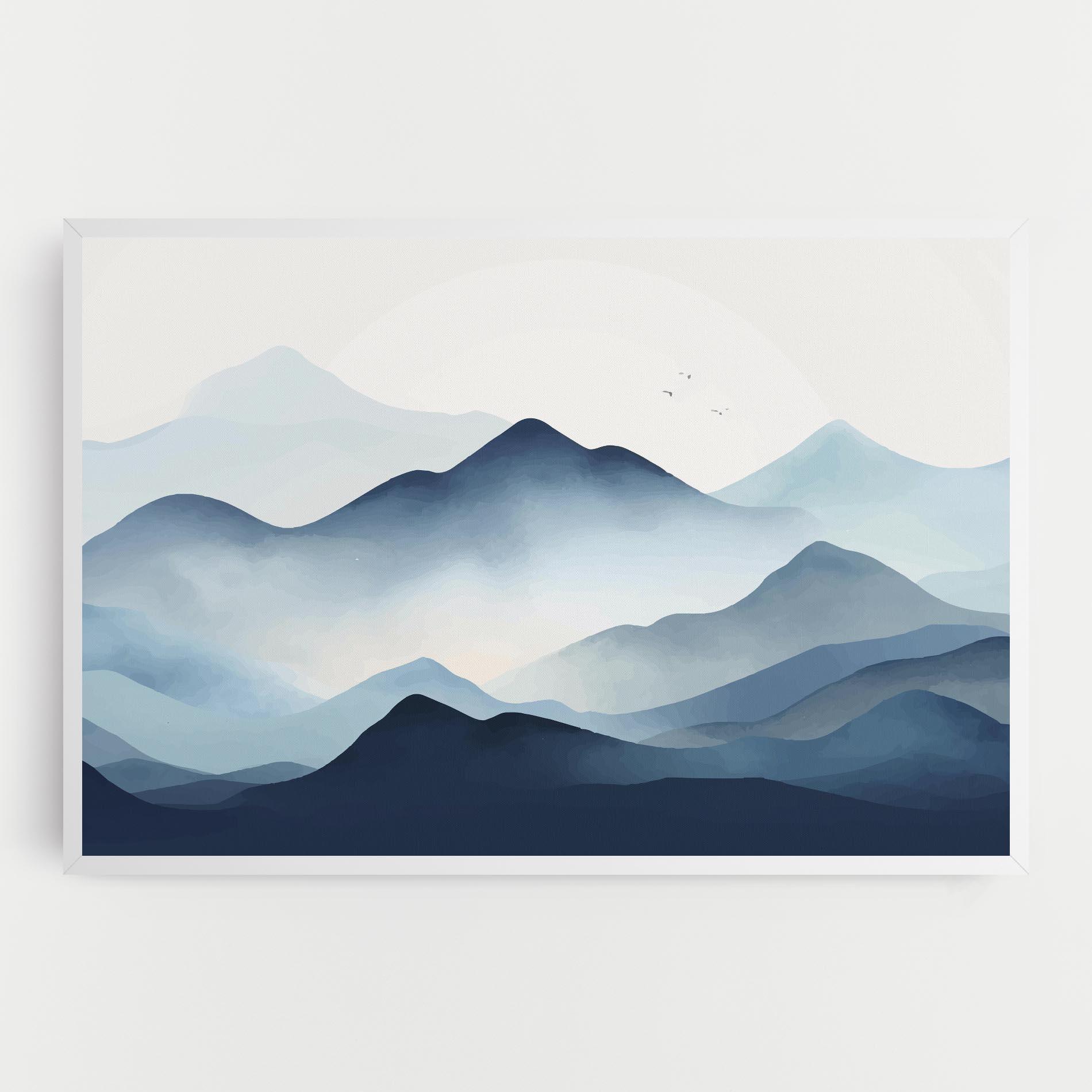 Tablou Canvas Blue Foggy Mountain mockup 0