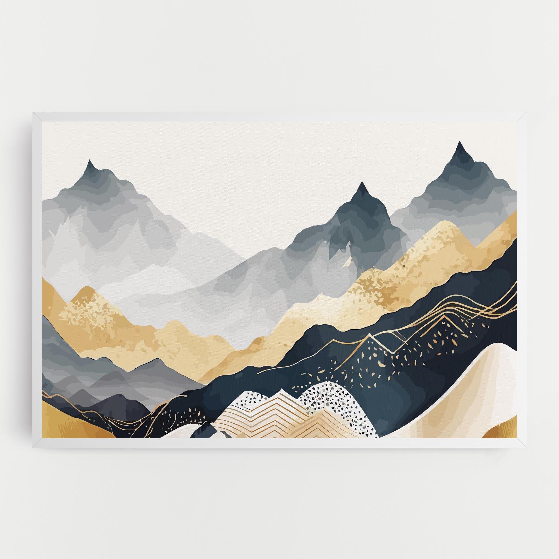 Tablou Canvas Gold Grey Mountain mockup 0
