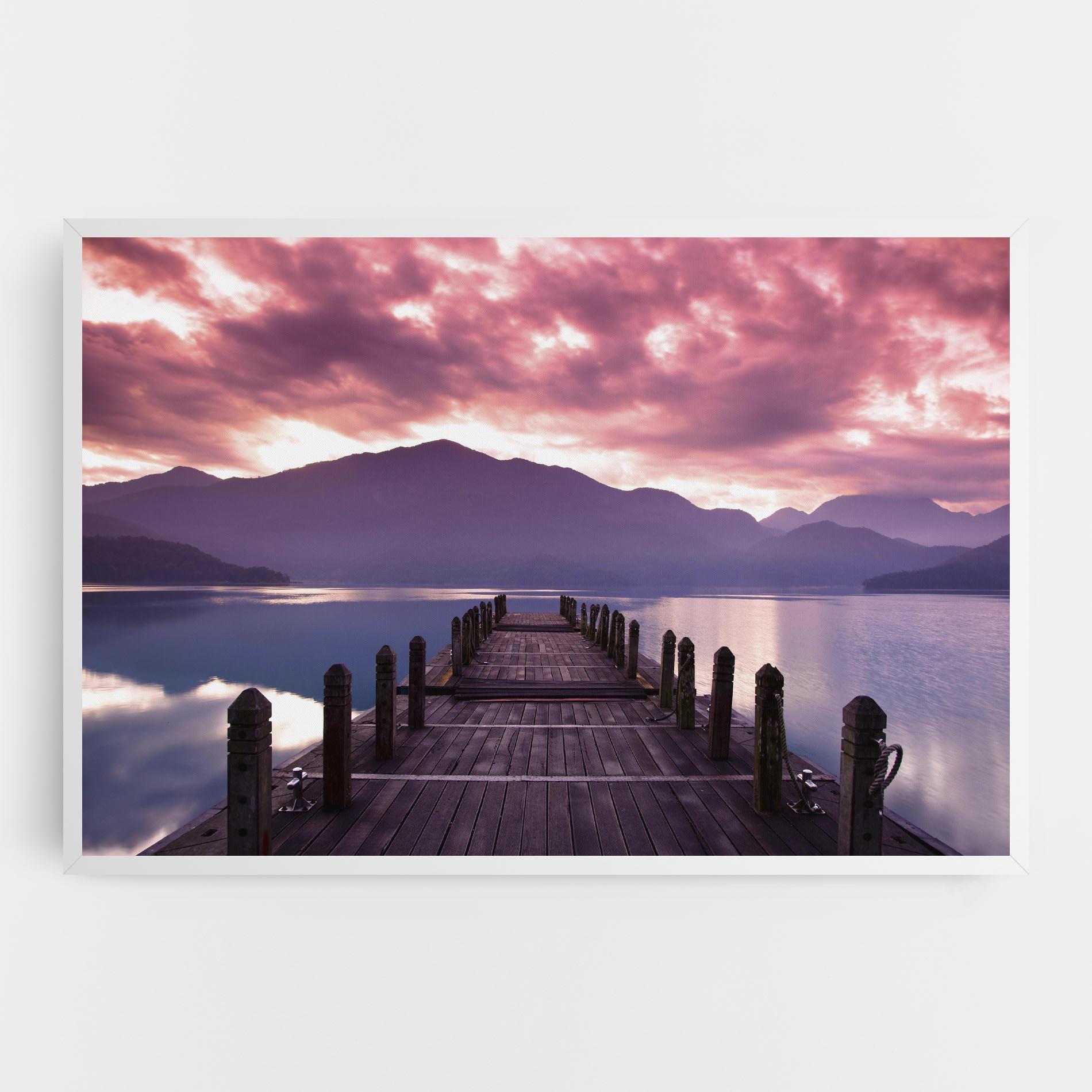 Tablou Canvas Pink Sky Over The Lake mockup 0