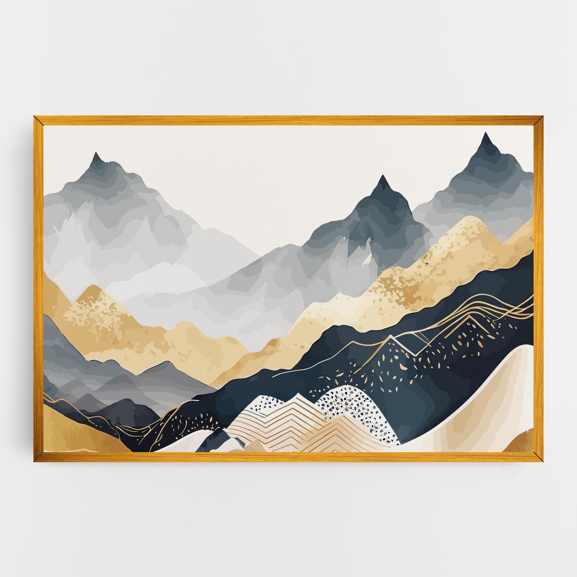 Tablou Canvas Blue Gold Mountain mockup 0
