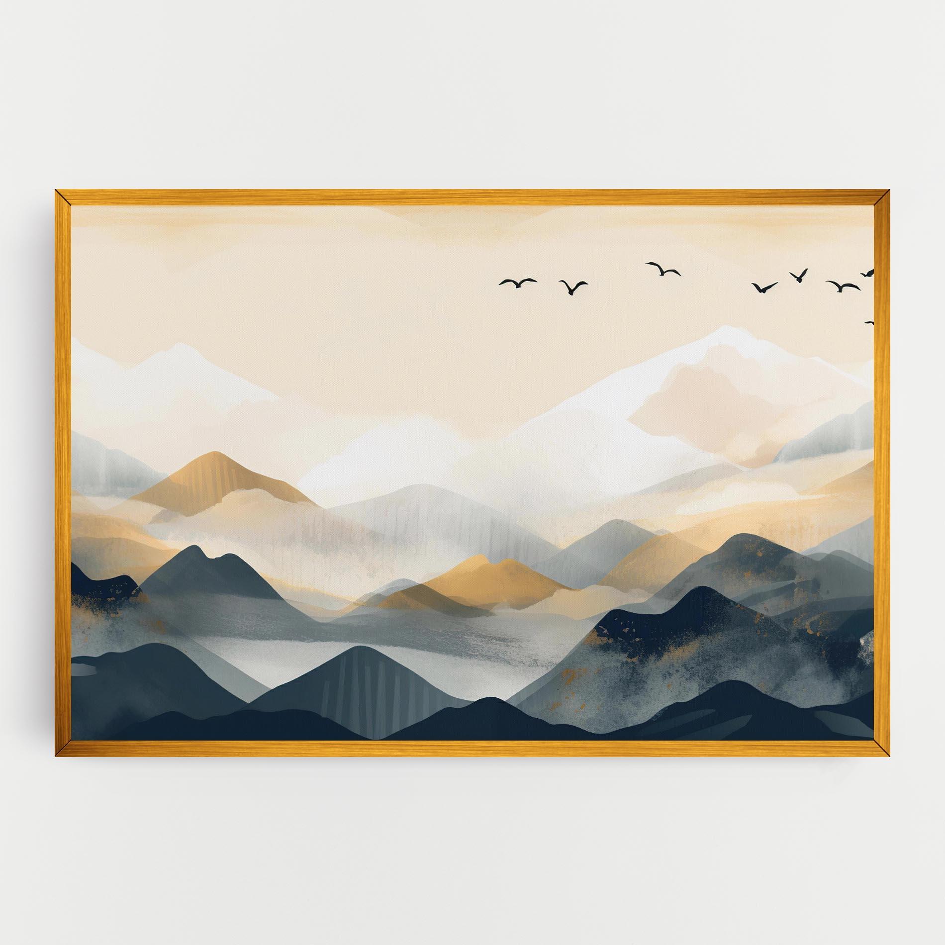 Tablou Canvas Gold Foggy Blue mockup 0