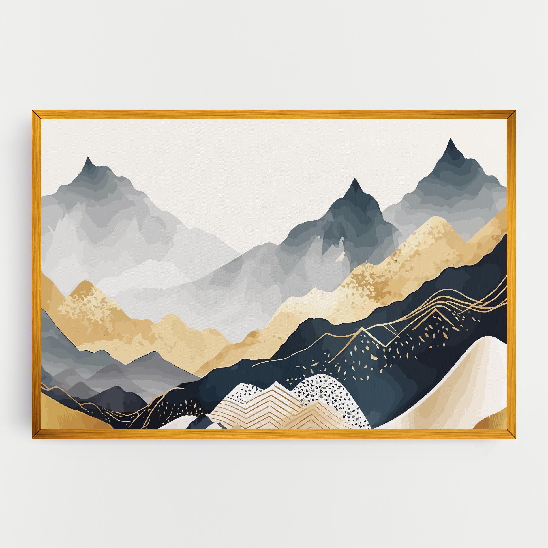 Tablou Canvas Gold Grey Mountain mockup 0
