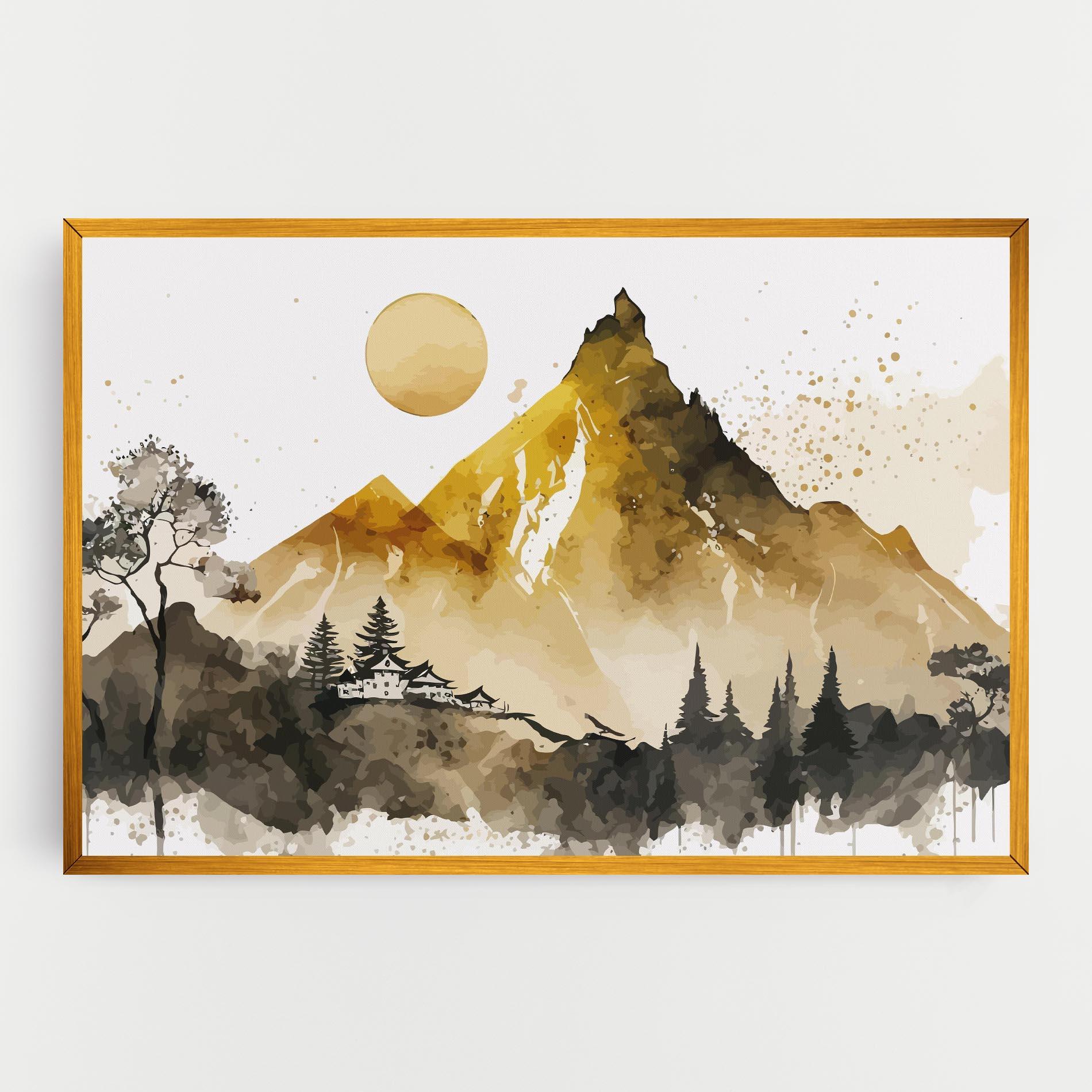 Tablou Canvas Gold Mountain Art mockup 0
