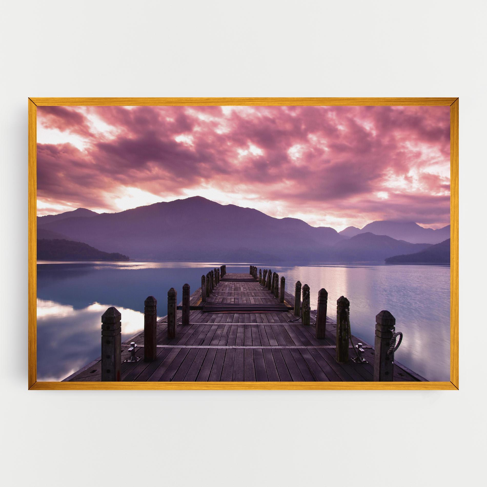 Tablou Canvas Pink Sky Over The Lake mockup 0