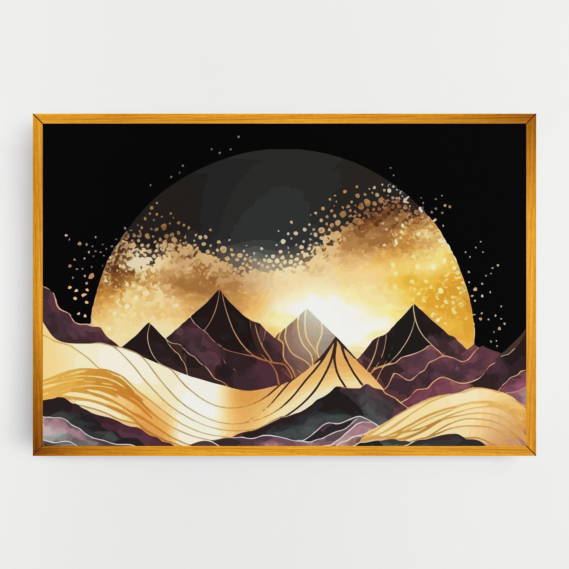 Tablou Canvas Purple Gold Mountain mockup 0