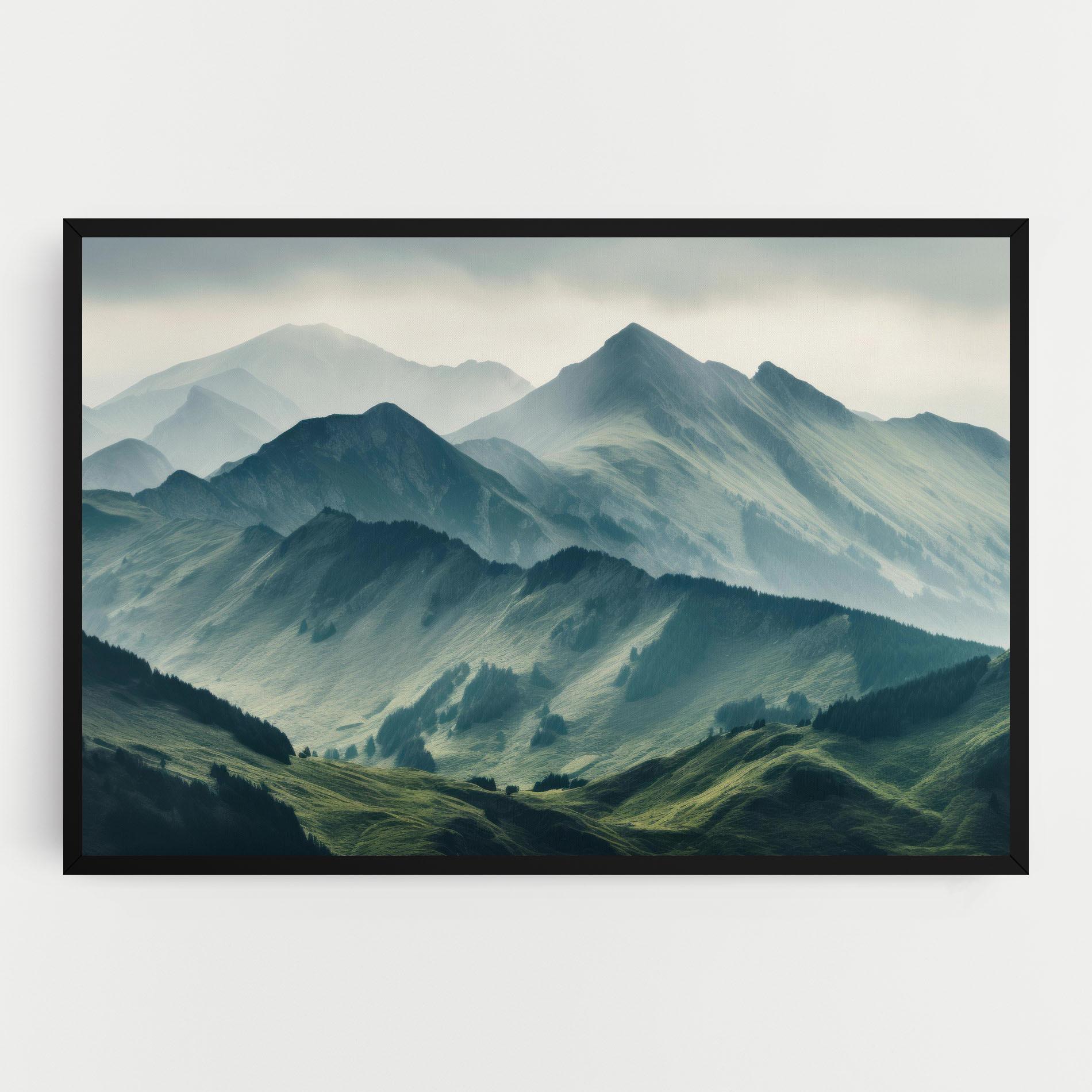 Tablou Canvas Amazing Foggy Mountain mockup 0