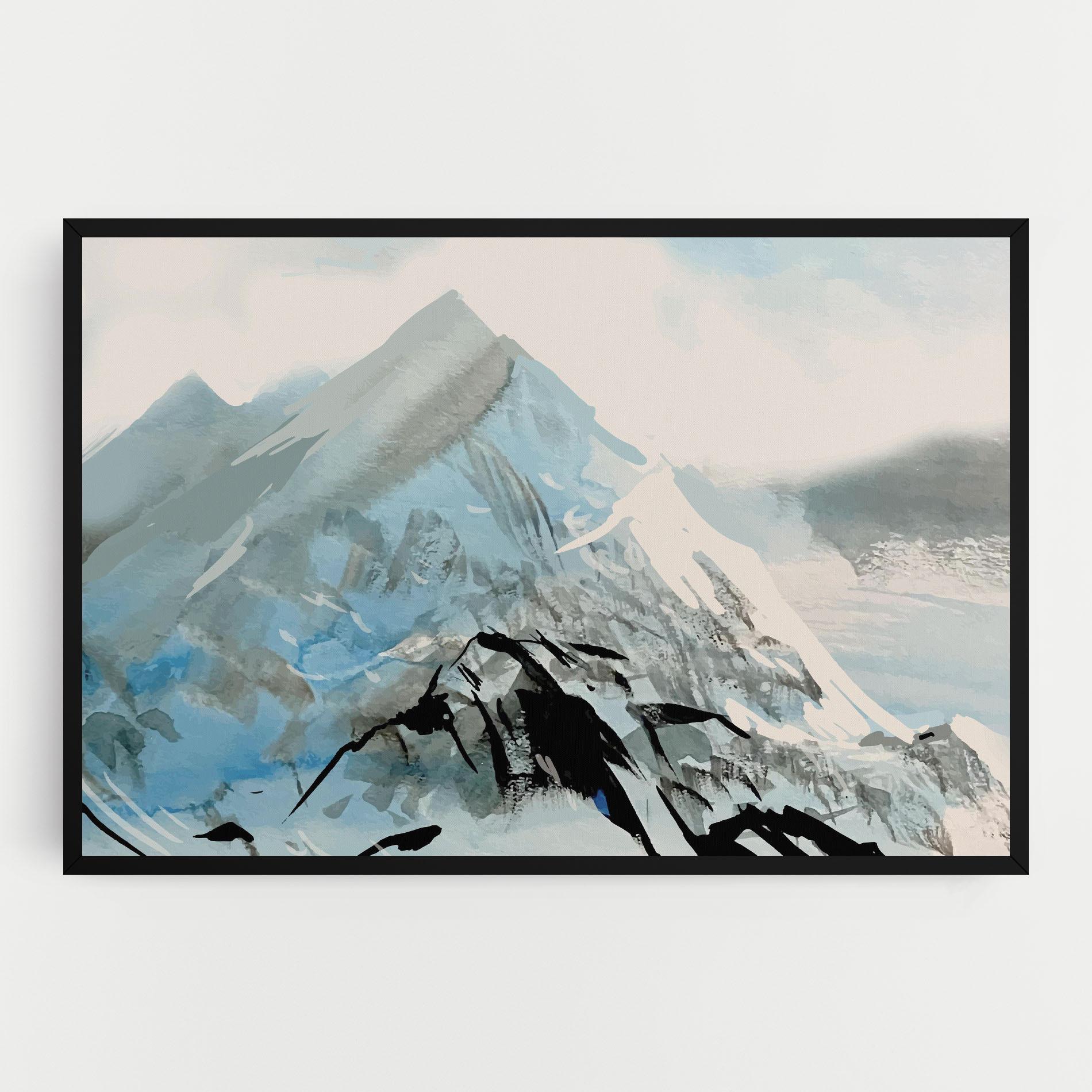Tablou Canvas Blue Black Mountain mockup 0