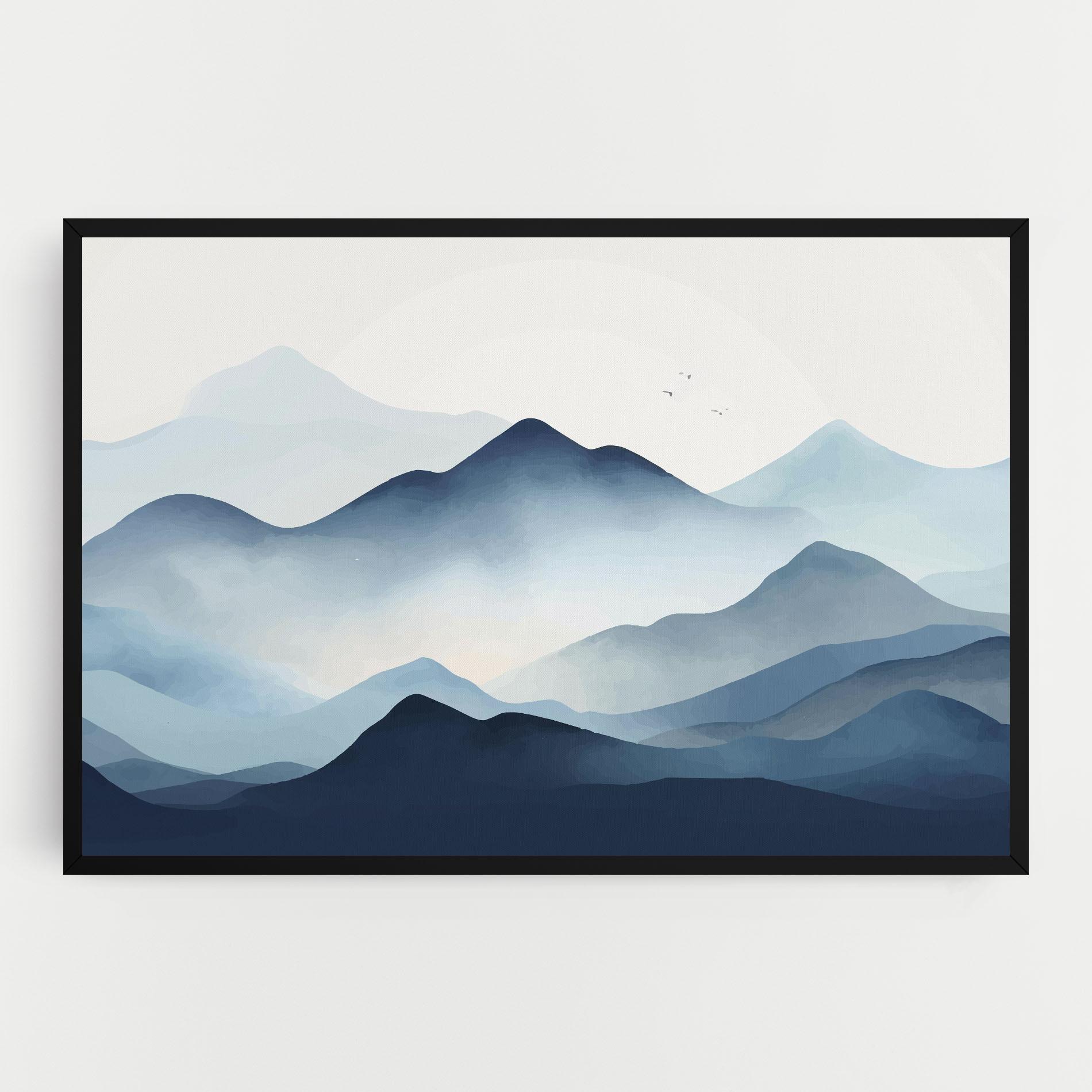 Tablou Canvas Blue Foggy Mountain mockup 0
