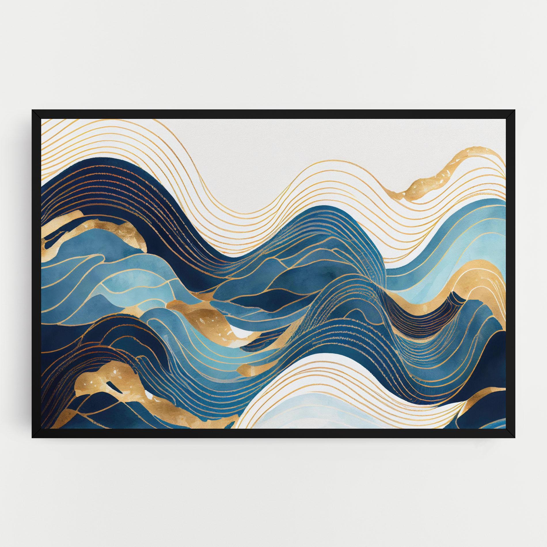 Tablou Canvas Blue Wave Mountain mockup 0