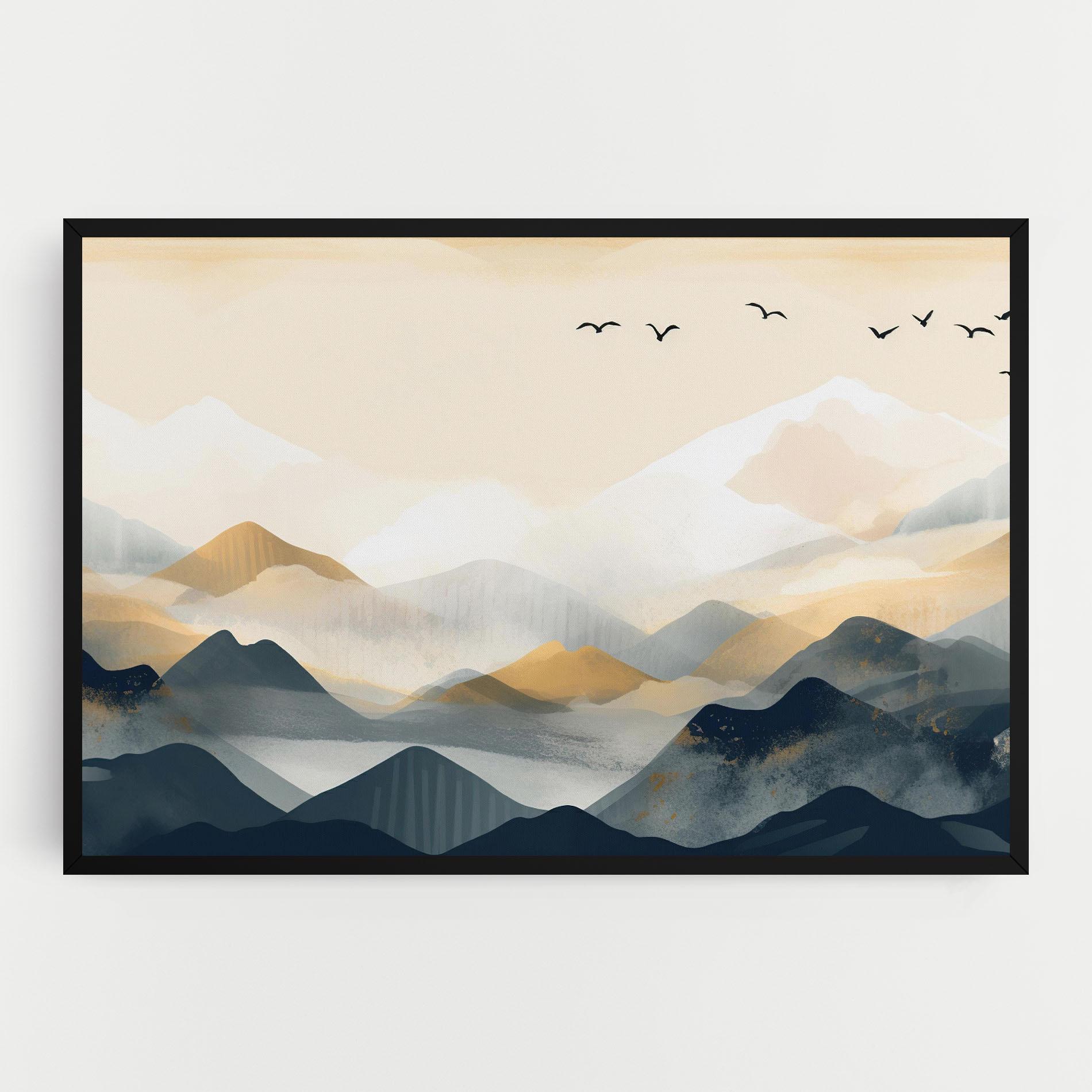 Tablou Canvas Gold Foggy Blue mockup 0